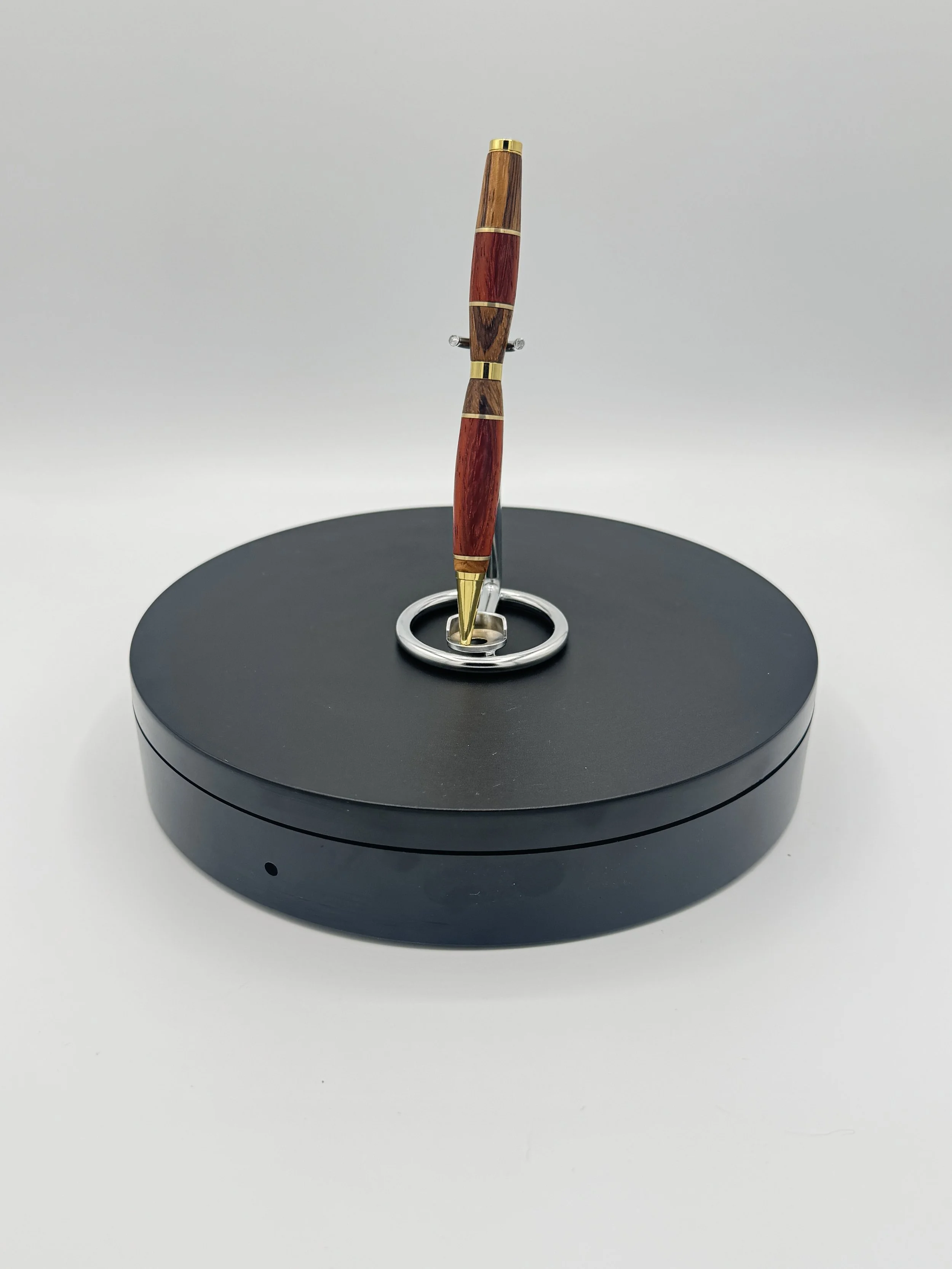 Luxurious Zebrawood & Padauk Twist Pen with Gold Accents