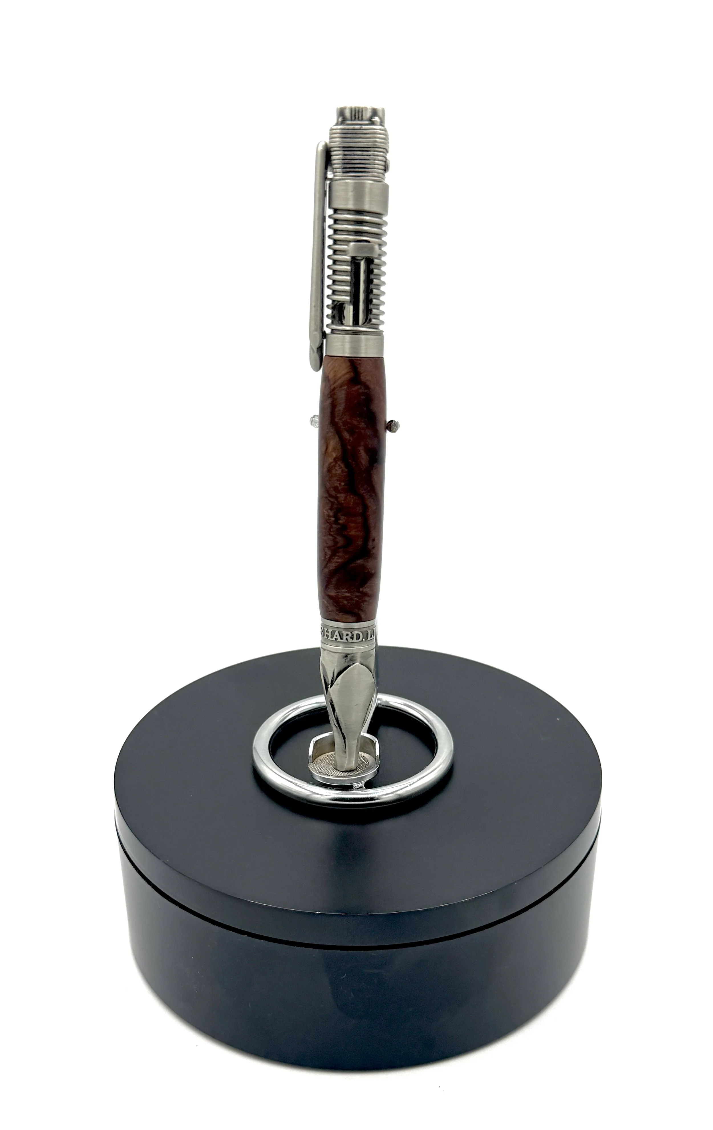 Motorcycle Pen in Desert Ironwood and Brushed Silver
