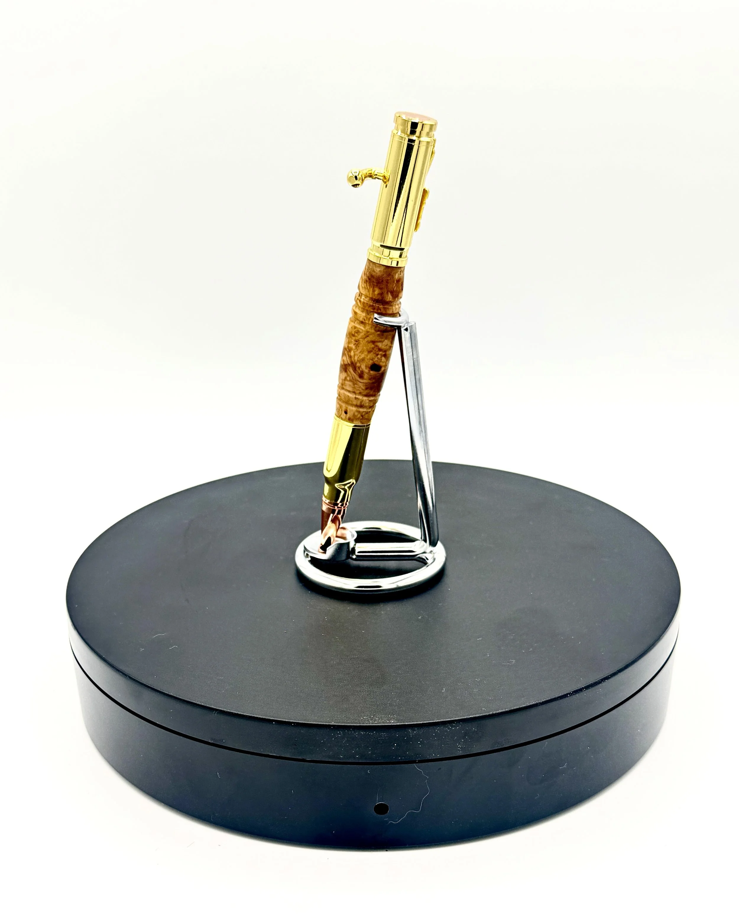 Lever Action Rifle Pen in White Amboyna Burl