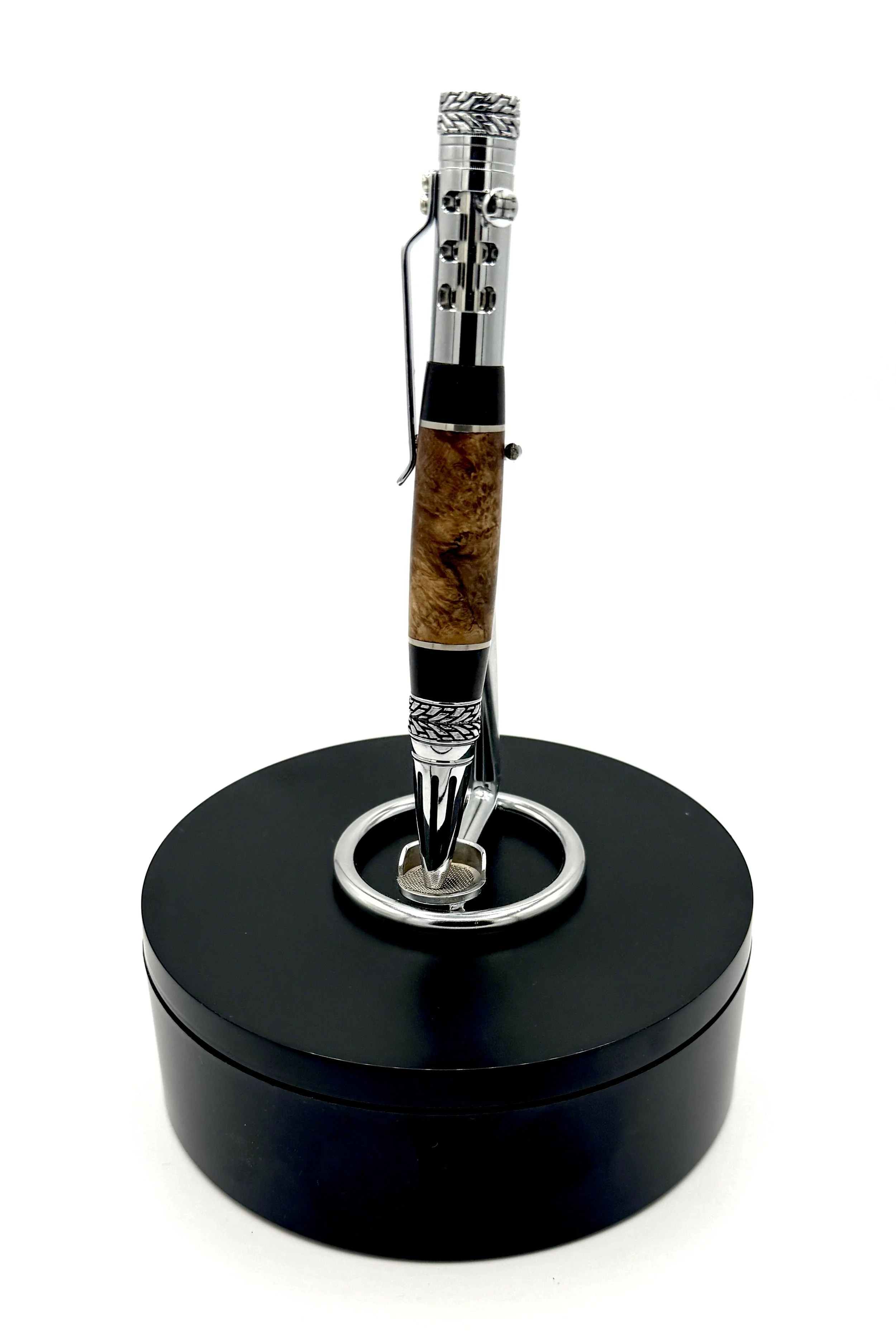 Gear Shift Pen in Red Amboyna Burl