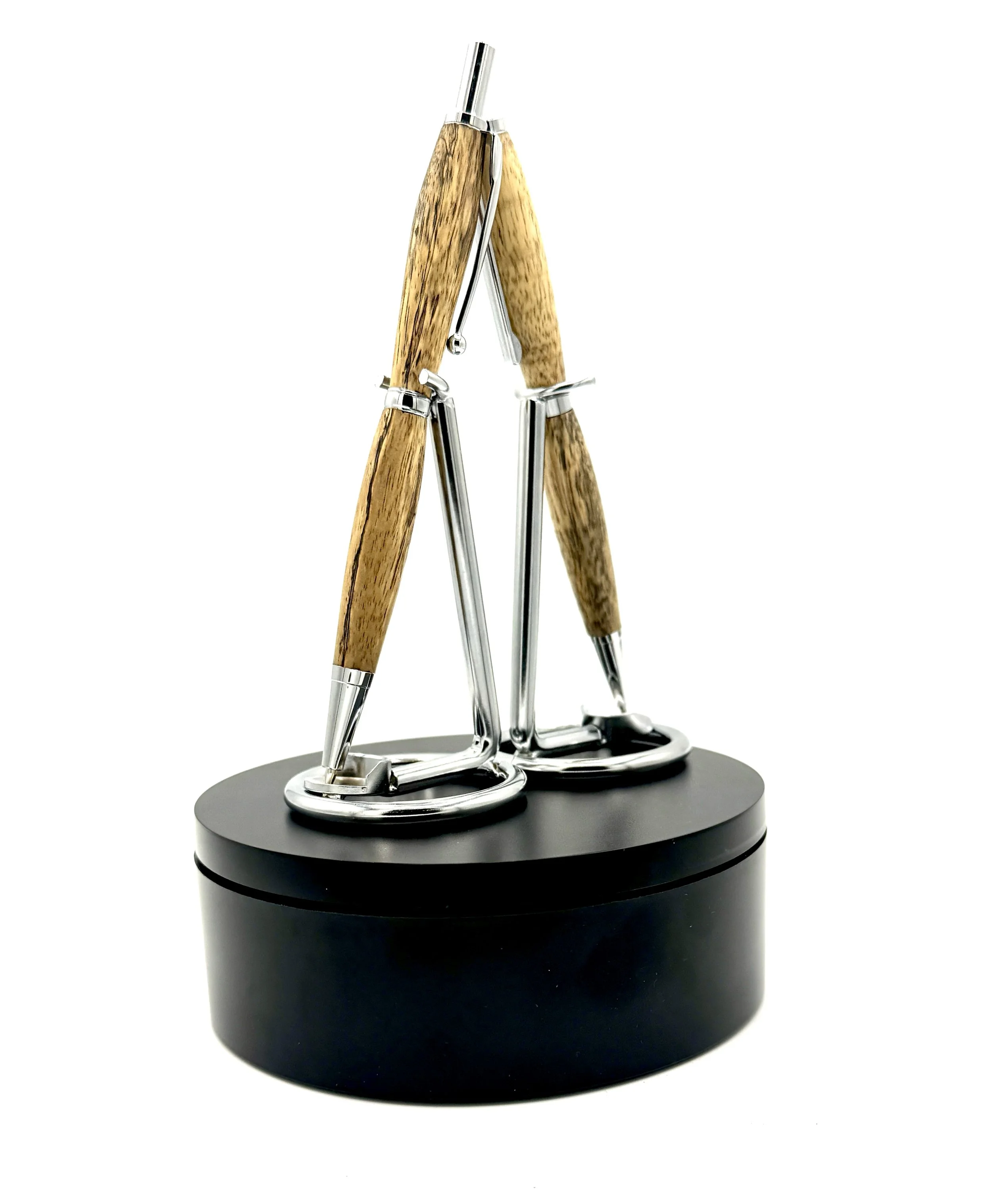 Spalted Tamarind Pen and Pencil Set with Chrome Accents