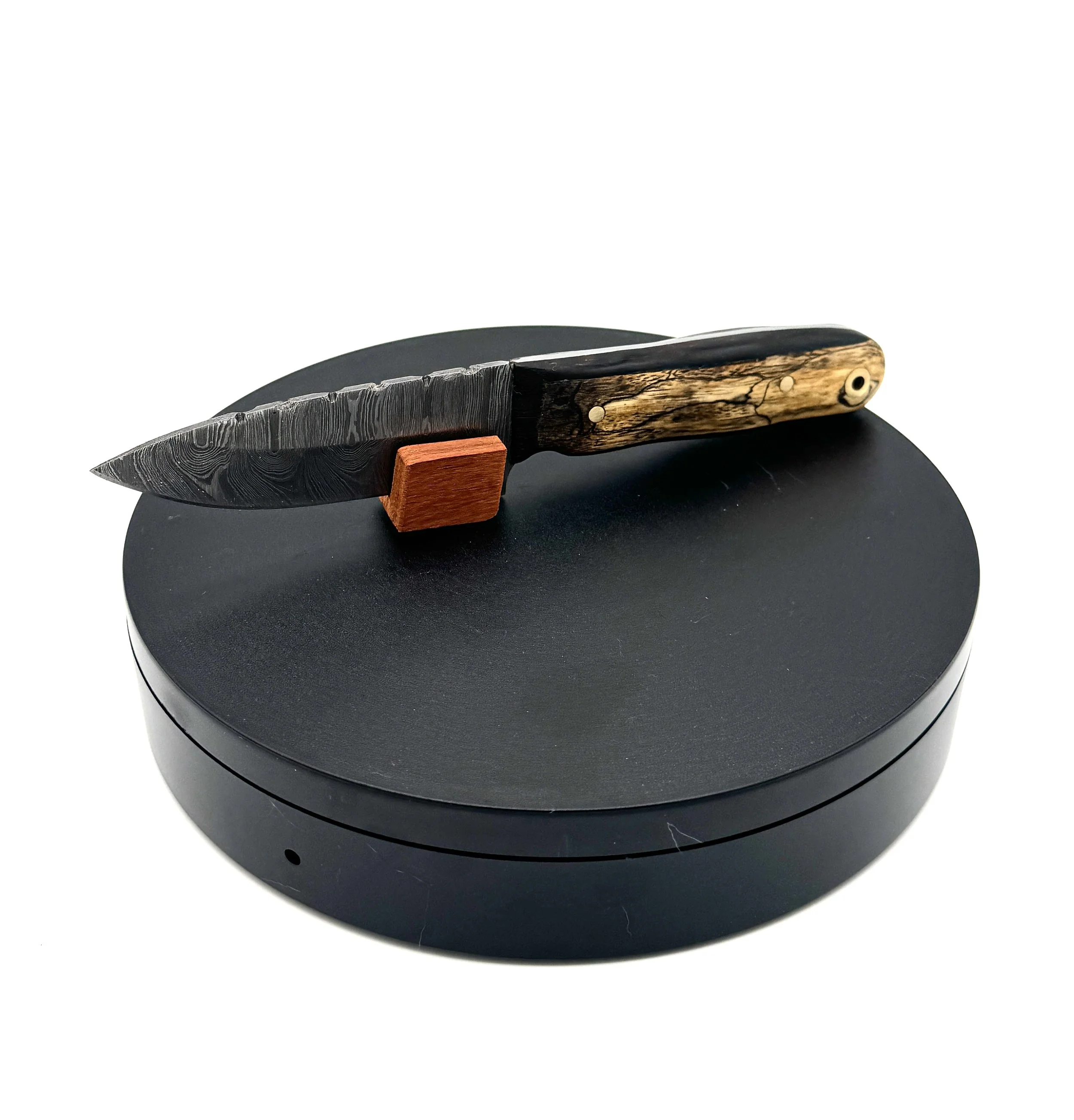 Damascus Steel EDC Knife with Exotic Wood Scales