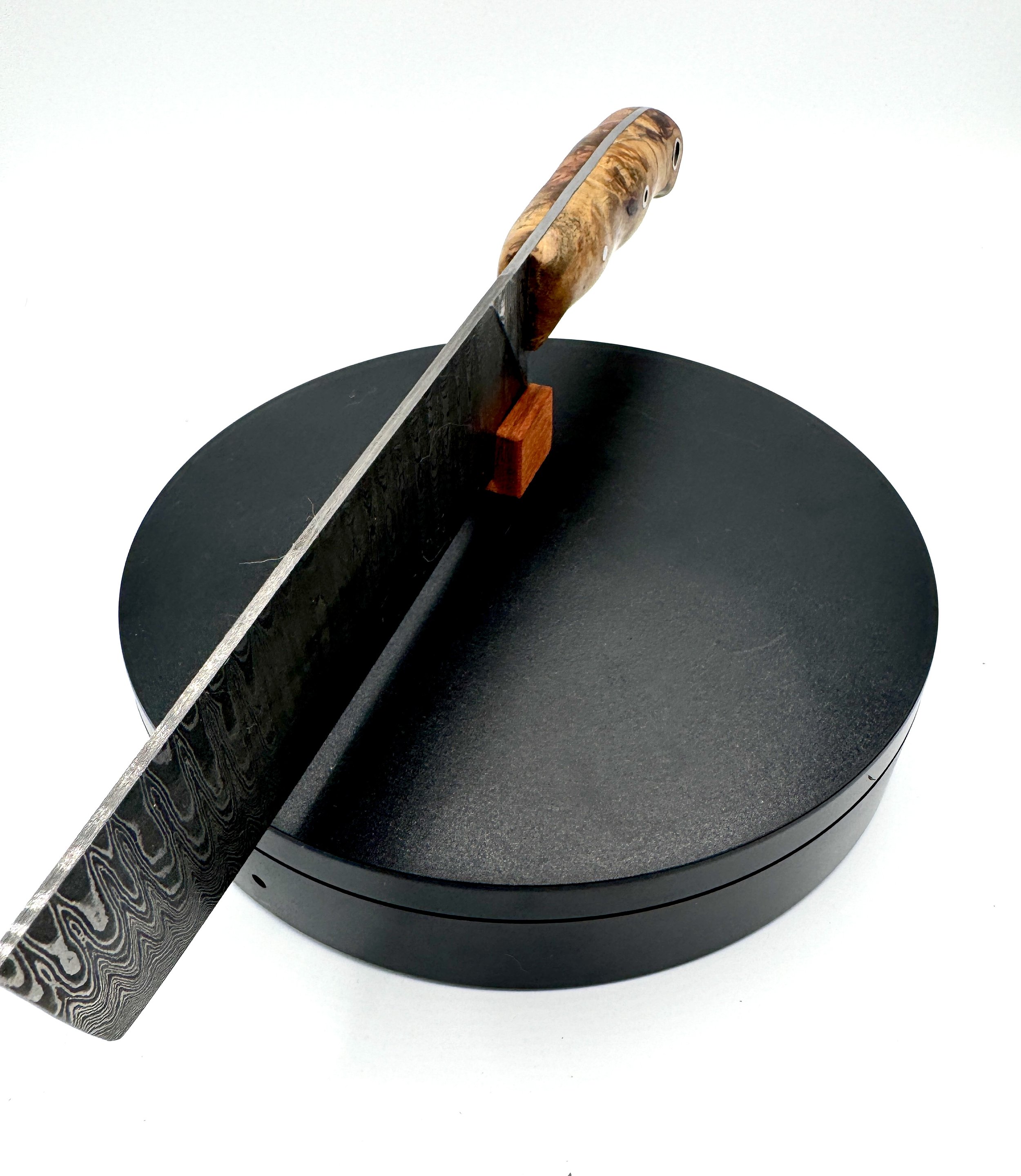 Damascus Steel Nakiri Knife with Neem Burl Handle
