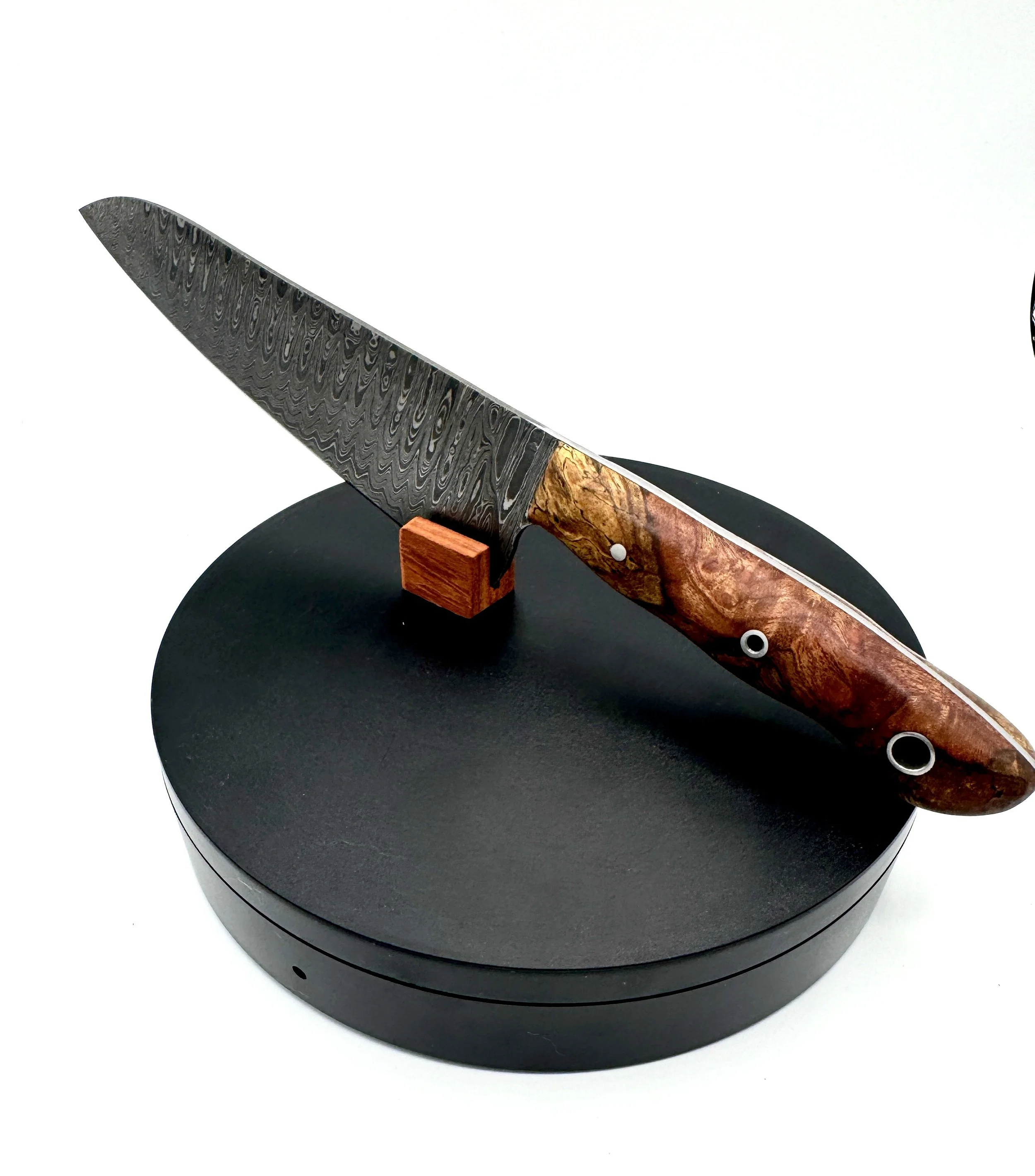 Damascus Steel Santoku Knife with Neem Burl Handle