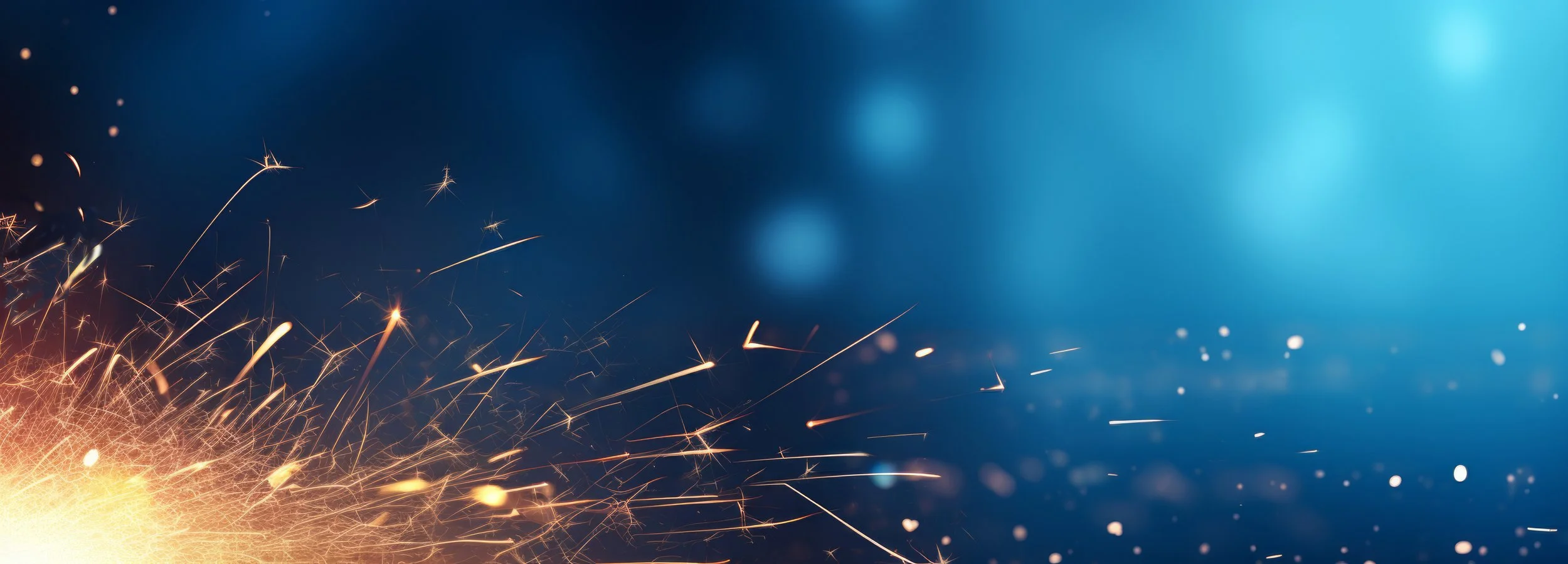 Sparks from metal grinding.