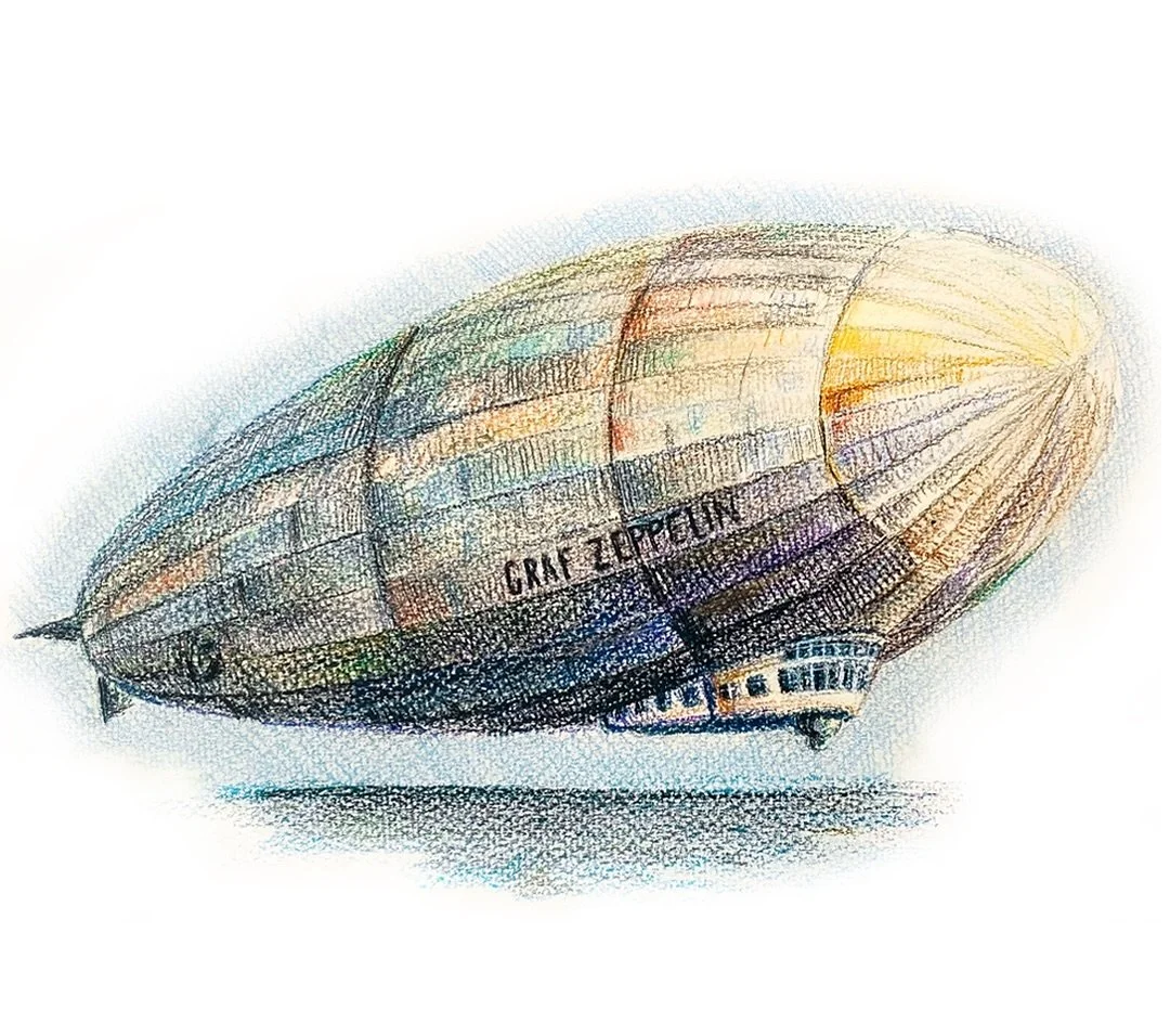 Illustration in coloured pencil of the Graf Zeppelin for my latest project

#colouredpencils #prismacolour #illustration #zeppelins #grafzeppelin