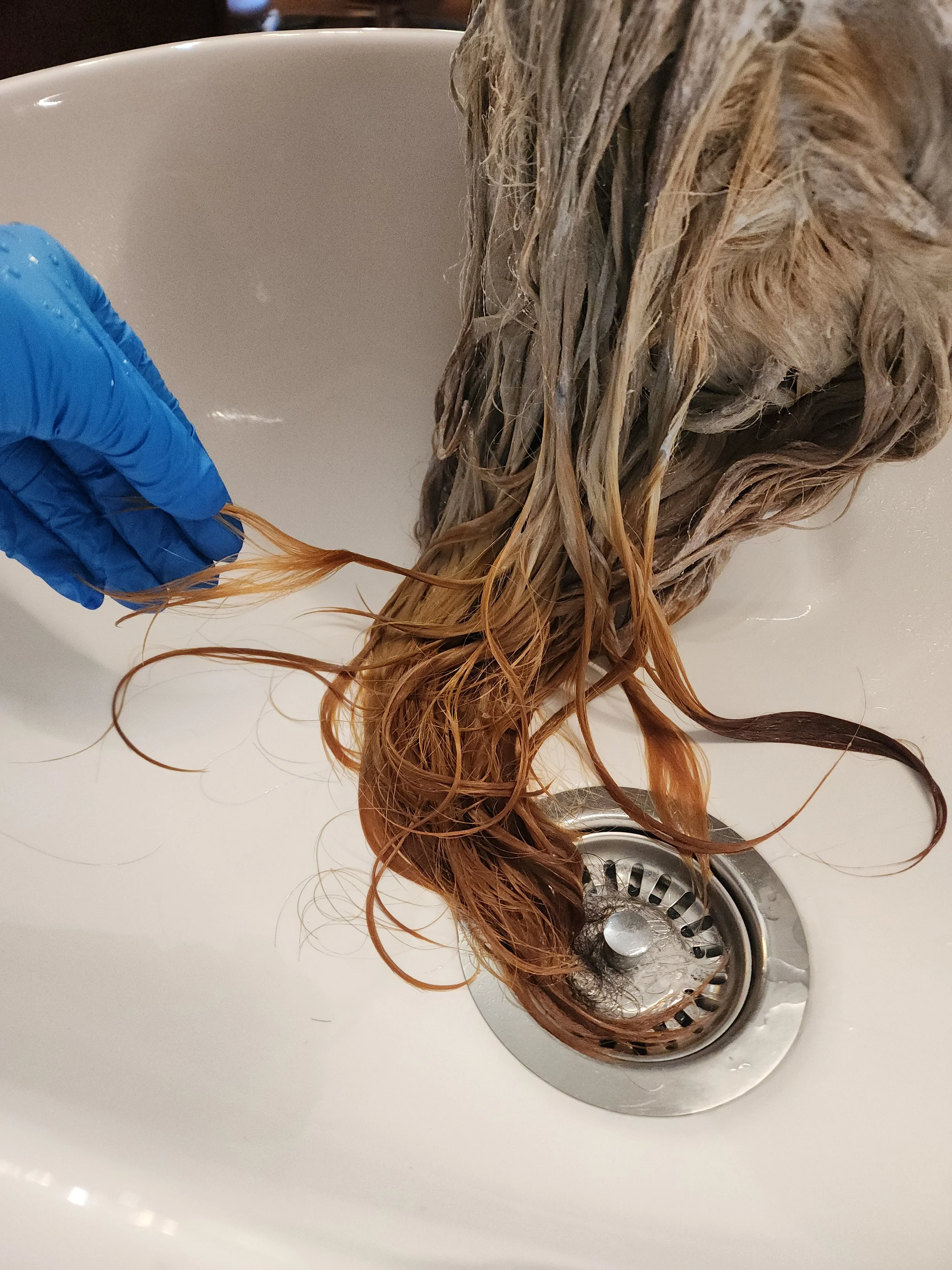 Colour service in progress at Hair for the People Durham hair studio