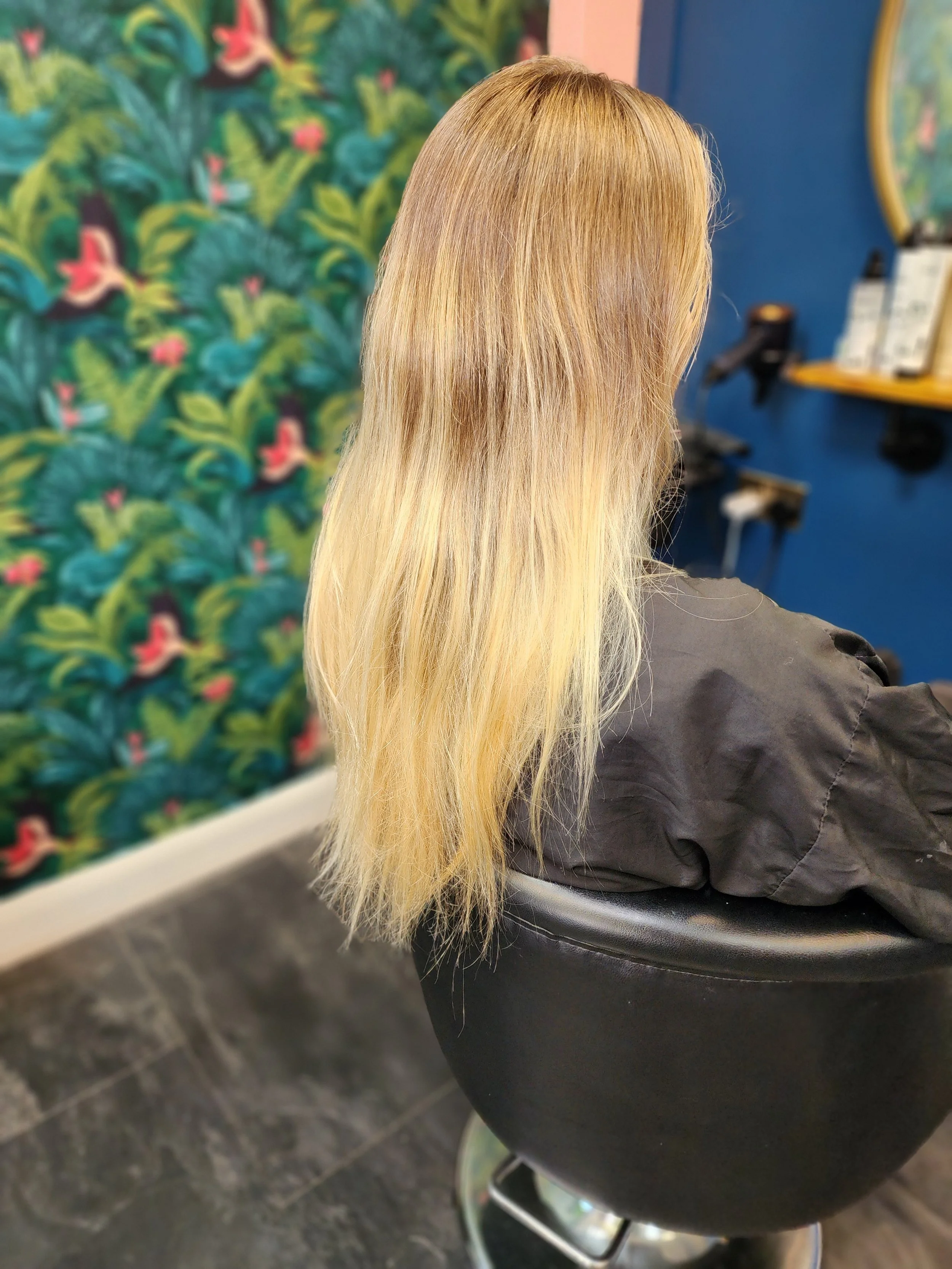 Blonde hair colour before picture at Hair for the People Durham private studio