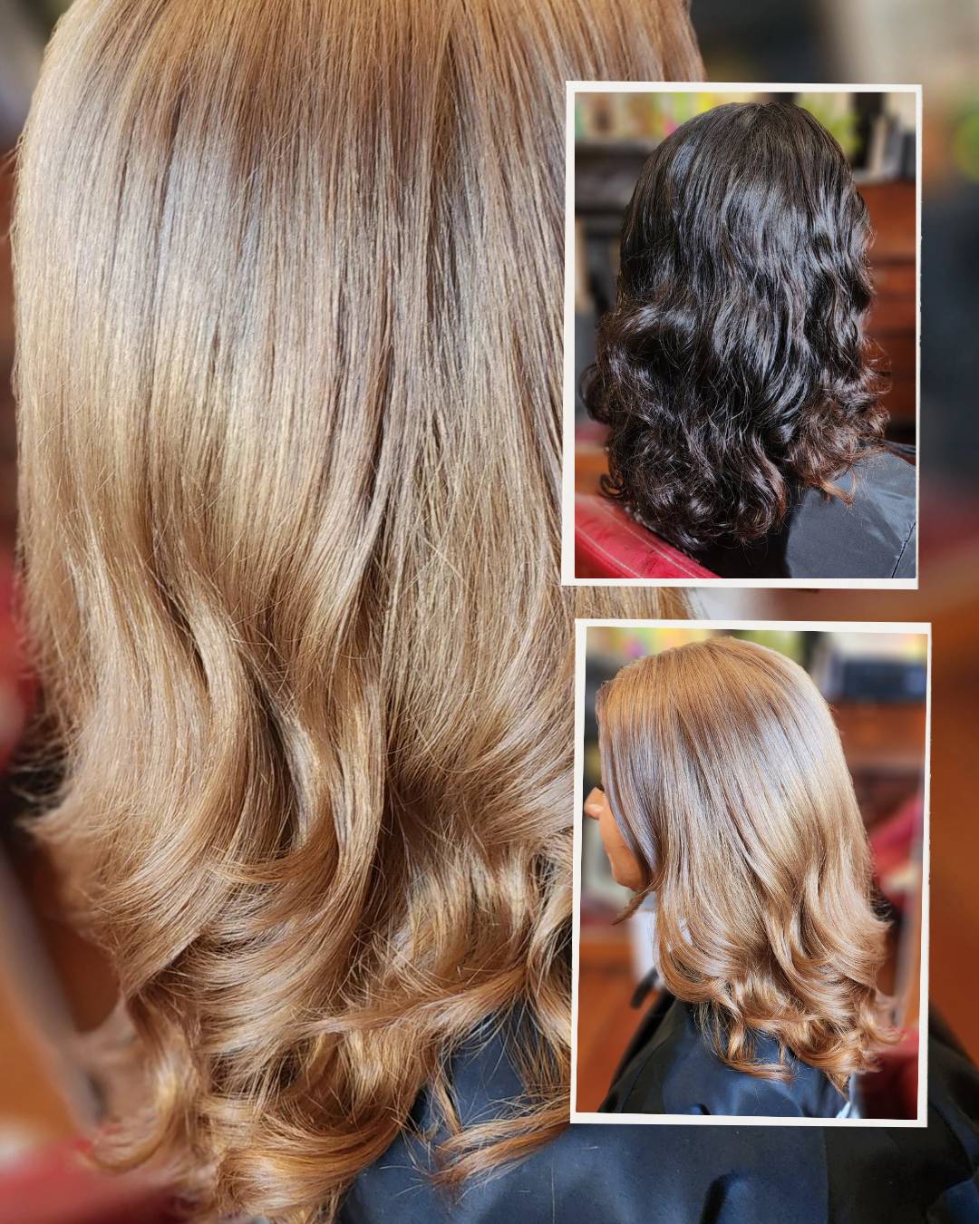 Colour correction result at Hair for the People Durham — dark to blonde transformation