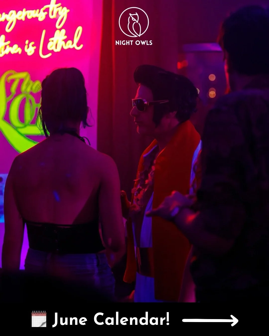 You never know who you&rsquo;ll meet under the neon glow. 🌑🦉🎸

June is shaping up to be a beautiful month for immersive experiences across our community. Can&rsquo;t wait to see what we create together. 🌞✨

June 12th &mdash; Playhouse: Space Age 