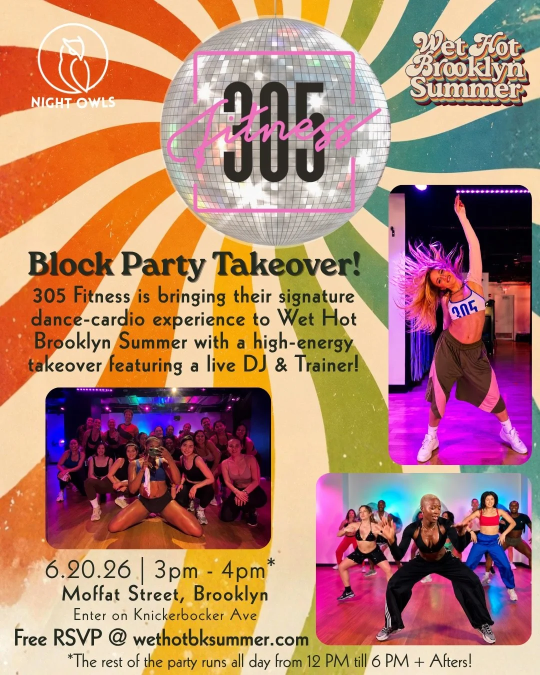 @305fitness is bringing their signature dance-cardio experience to Wet Hot Brooklyn Summer with a high-energy takeover featuring a live DJ &amp; Trainer!

Part workout, part dance party, and all good vibes, @305fitness_williamsburg blends nonstop mus