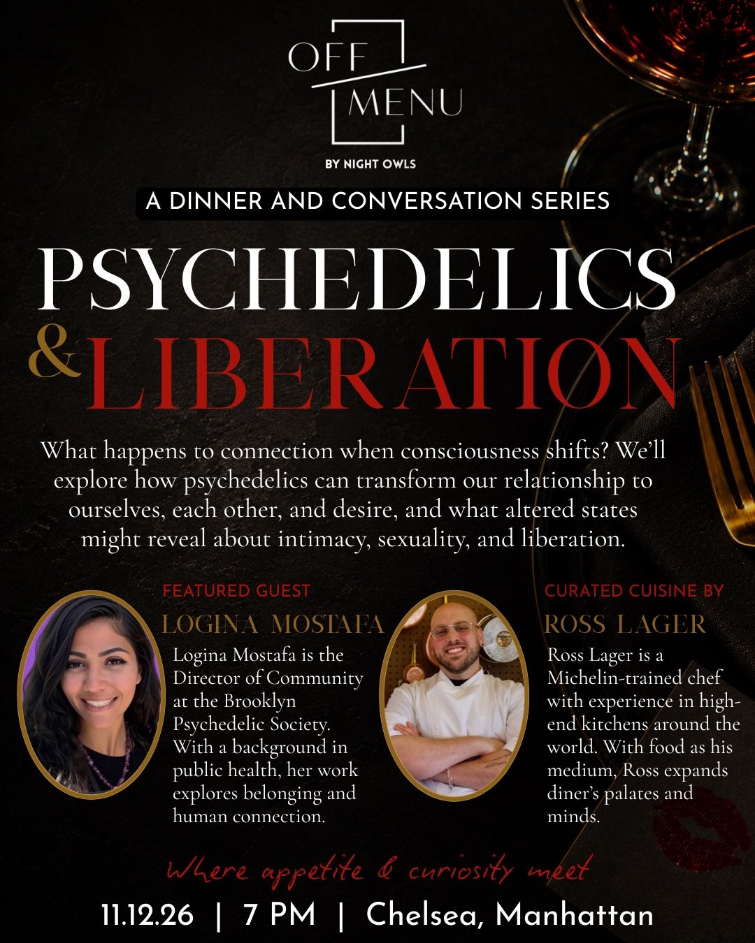 What happens to connection when consciousness shifts?

On November 12th, we&rsquo;re joined by Logina Mostafa (@queering_existentialism), Director of Community at the Brooklyn Psychedelic Society, for a conversation about the liberatory potential of 