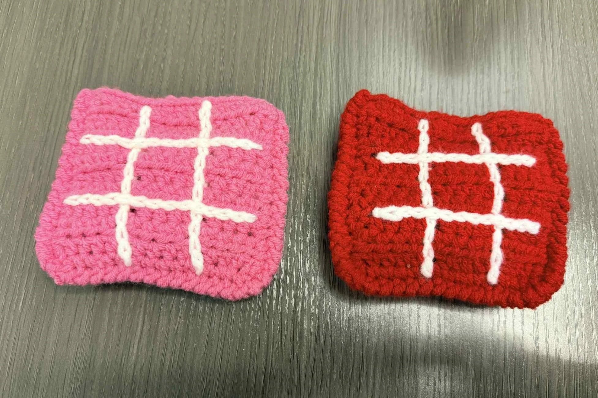 Crocheted Valentine's Tic-Tac-Toe💕