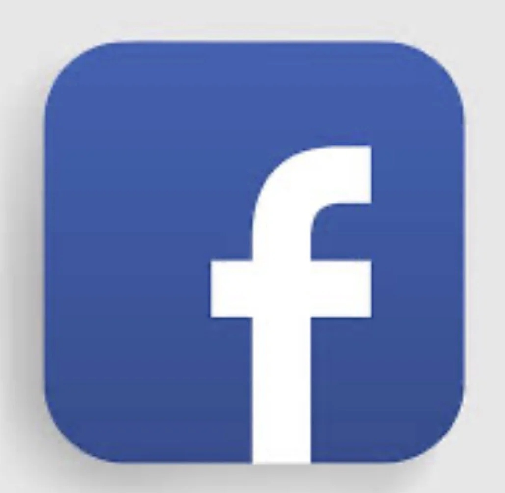Facebook app icon with white lowercase 'f' on a blue square background with rounded corners.