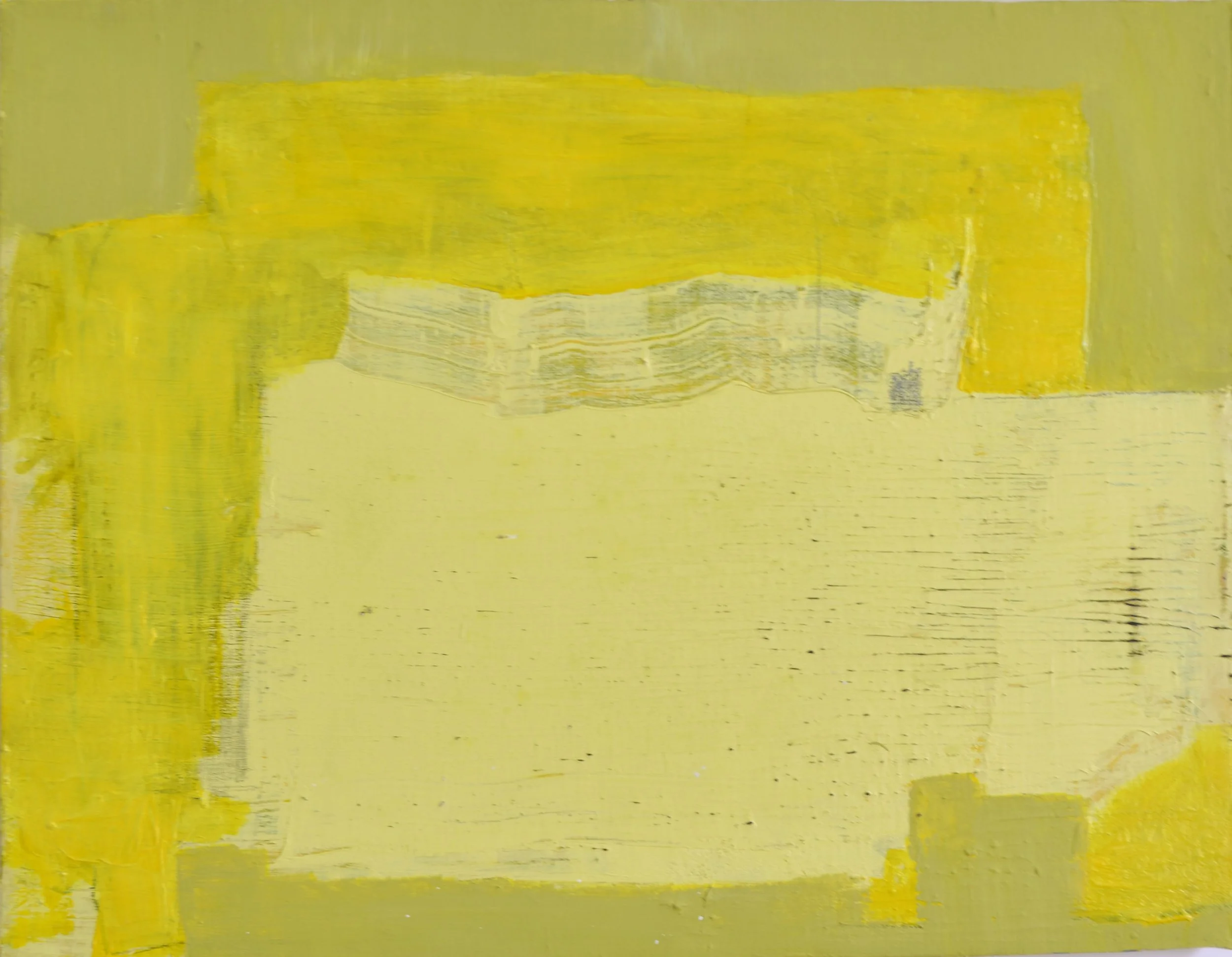   Over the Bridge (pt 1) , 2015,  acrylic and graphite on canvas, 16 × 19". 