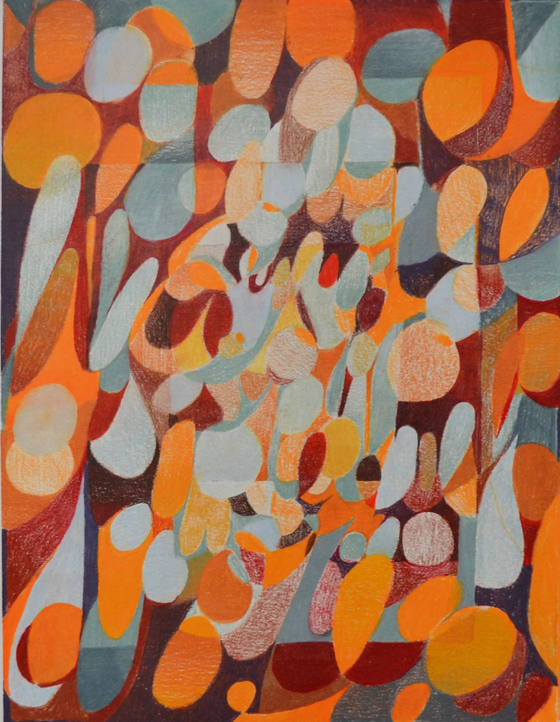   you'd have to stop the world , 2025,  colored pencil on paper, 14 × 11".