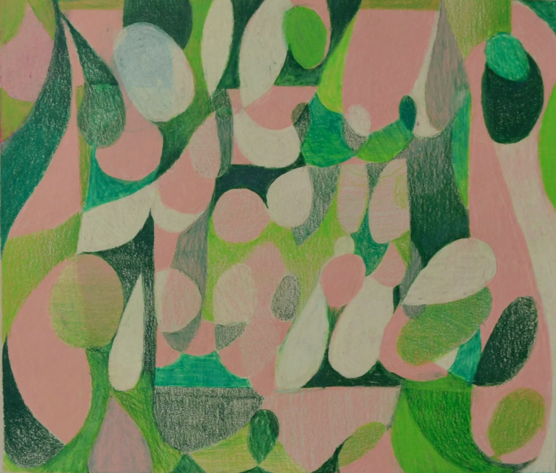   safer to please , 2025,  colored pencil on paper, 8.5 ×11".