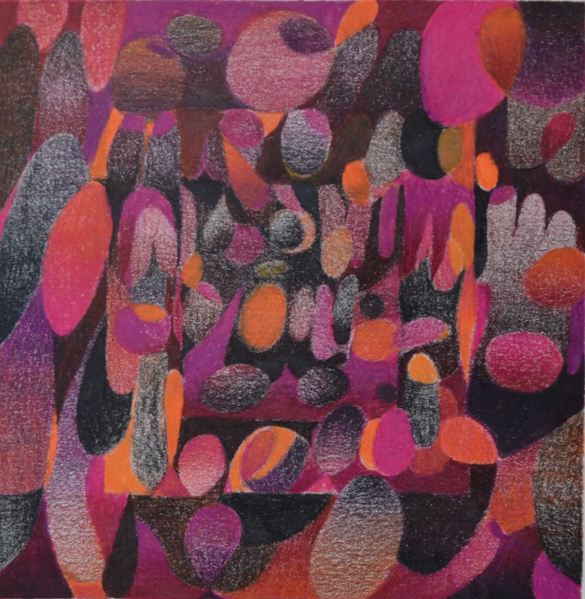   no one was driving the car , 2025,  colored pencil on paper, 11 × 9".