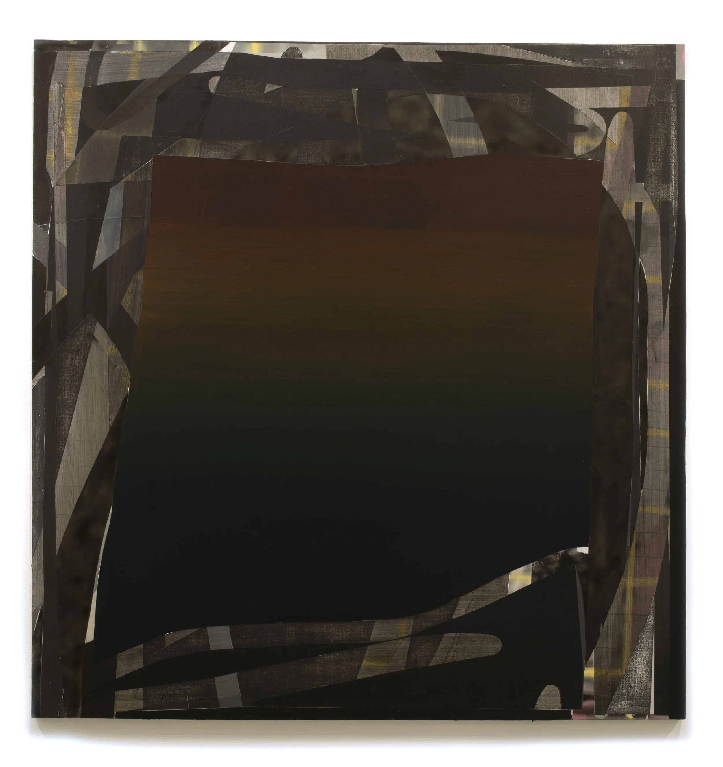   Black Moth Swolo Rainbow , 2018 , acrylic, aerosol, latex, 80 × 83".