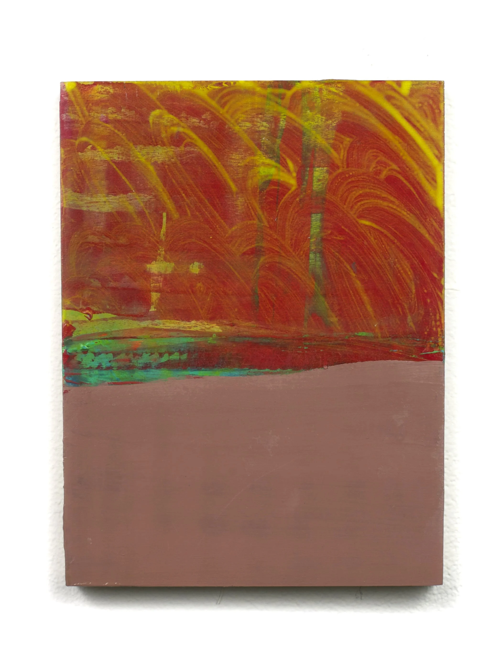   Plum Bum , 2016,  acrylic and shellac on panel, 8 × 6". 