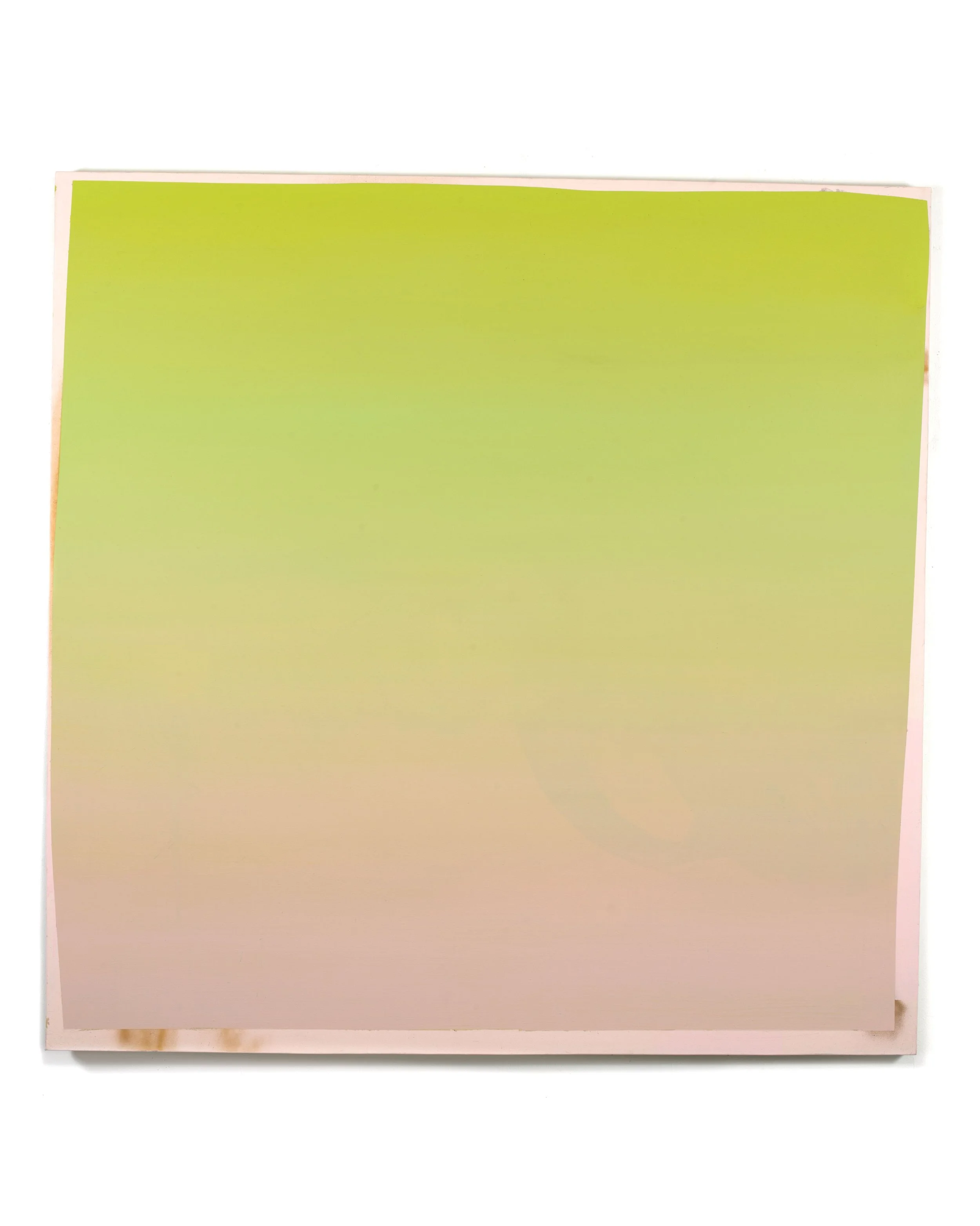   Untitled (green/pink),  2018,  acrylic, aerosol, and latex on canvas, 70 × 68".