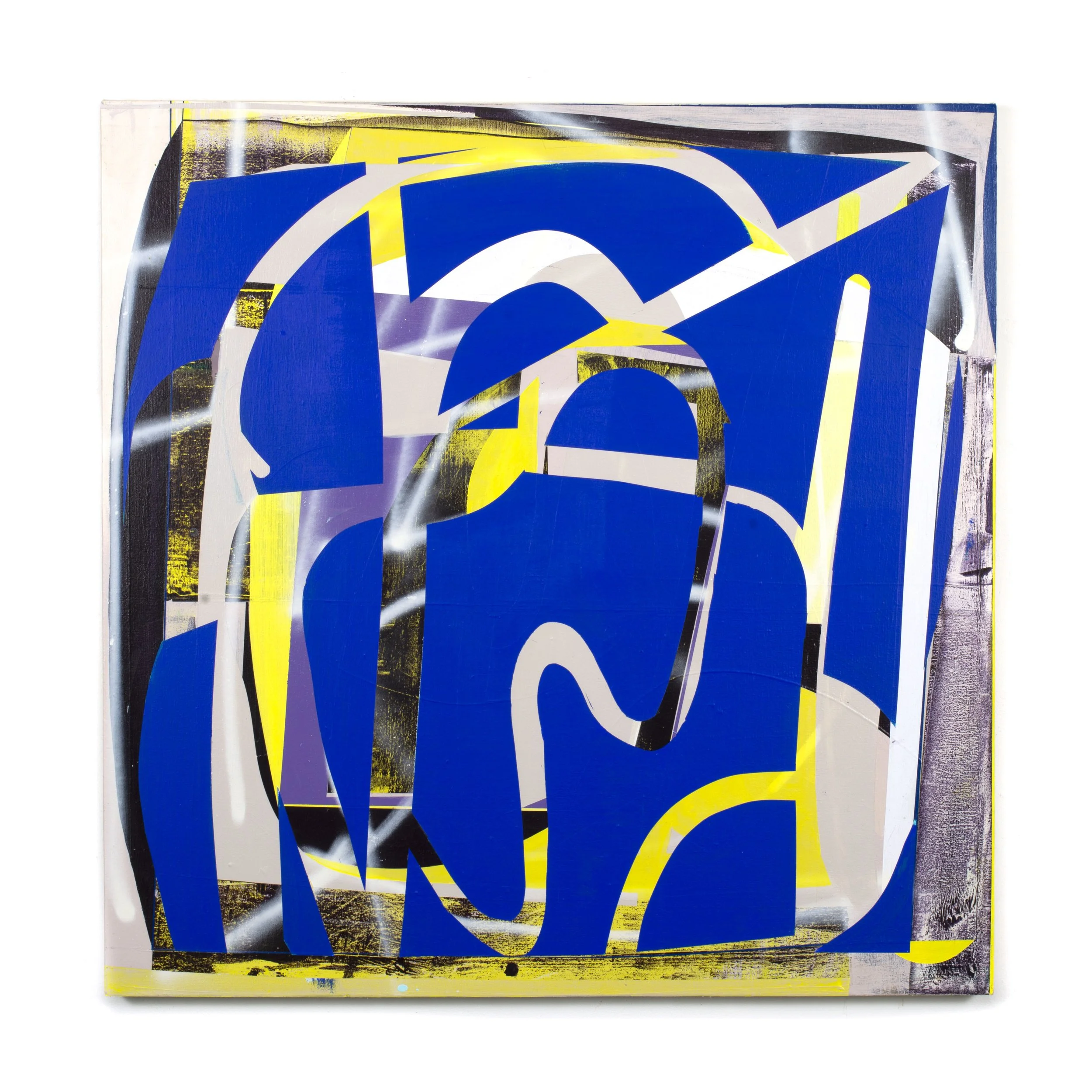   Fortune Teller , 2017,  acrylic, aerosol, and latex on canvas, 41 × 41".