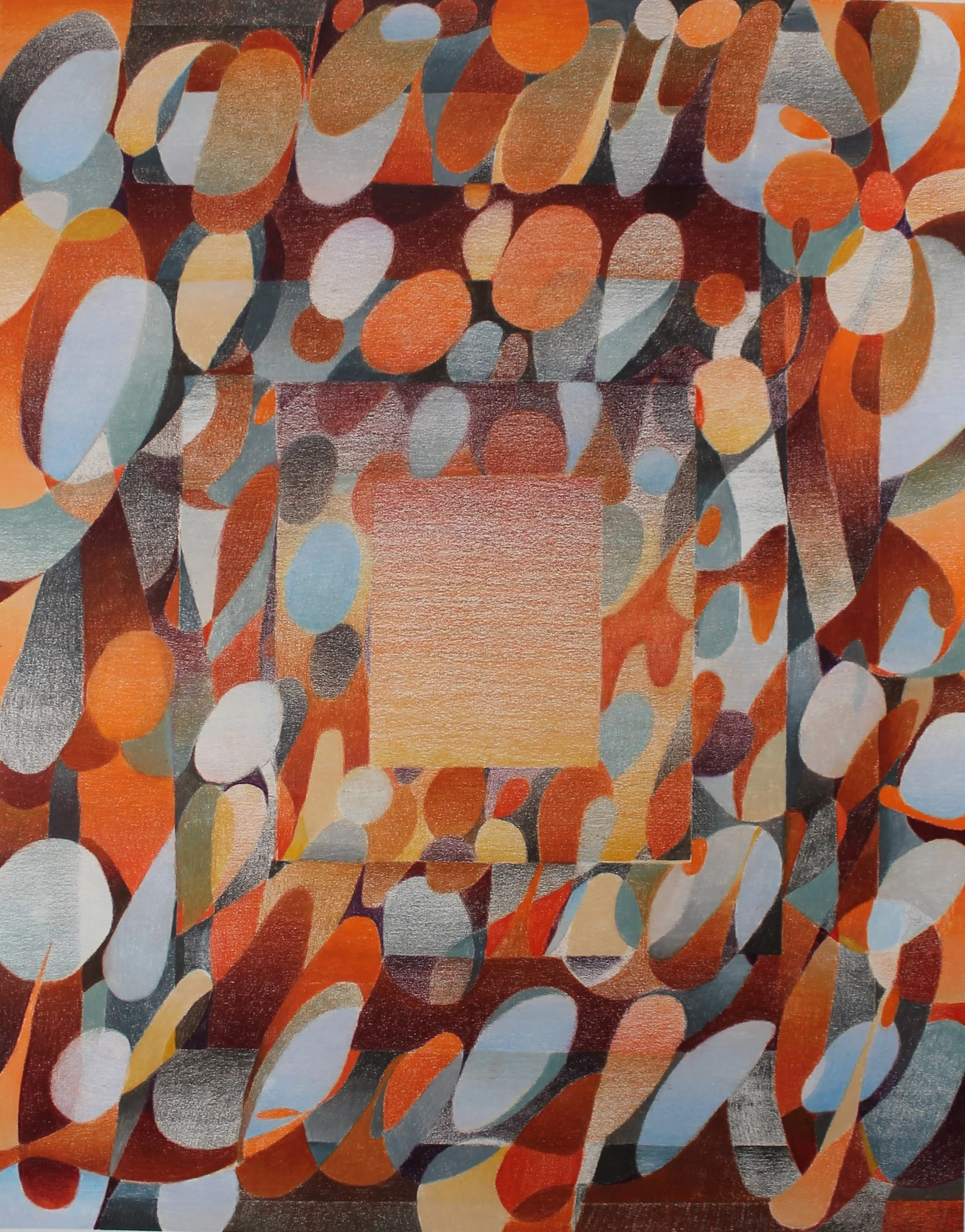   a circus of light where dreams can take flight  [SOLD], 2026,  colored pencil on paper, 20 × 16". 