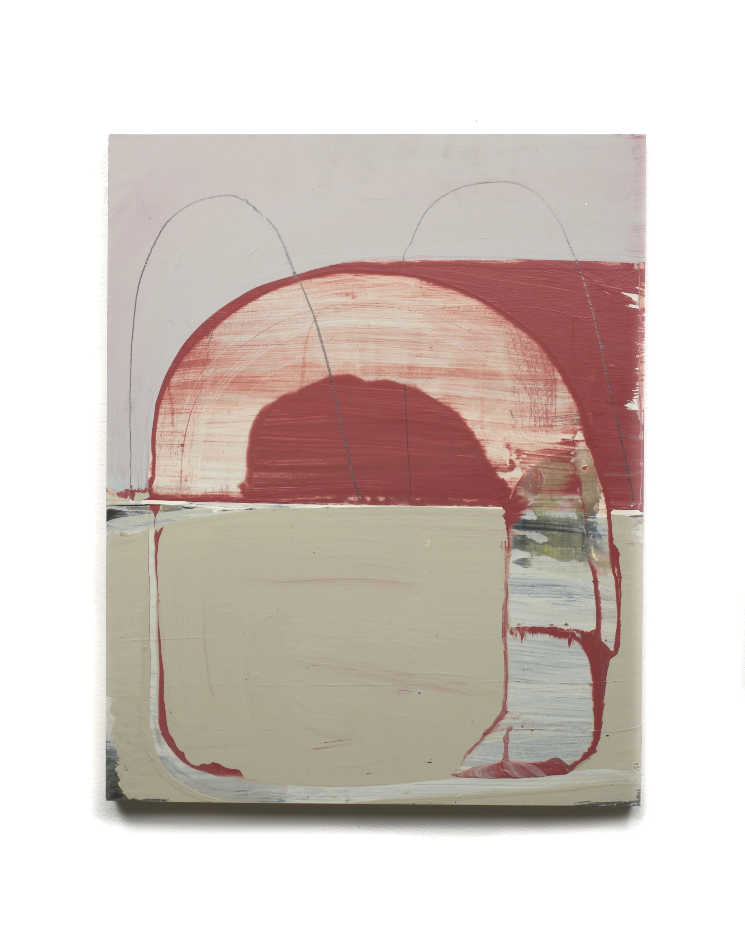   miffy , 2017,  acrylic, graphite, and latex on panel, 20 × 16".