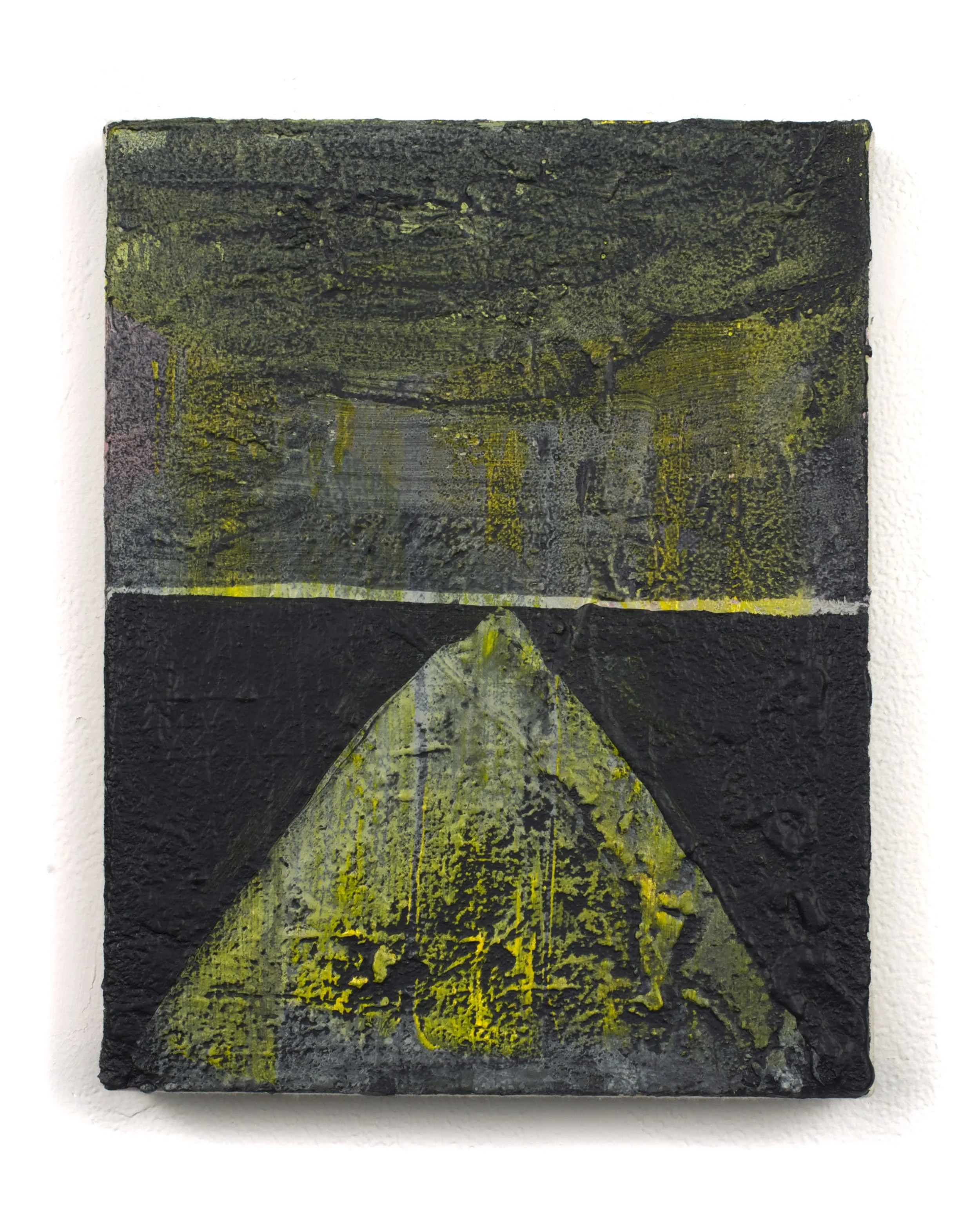   Millenium Puzzle , 2017,  acrylic and silica on canvas, 10 × 8".