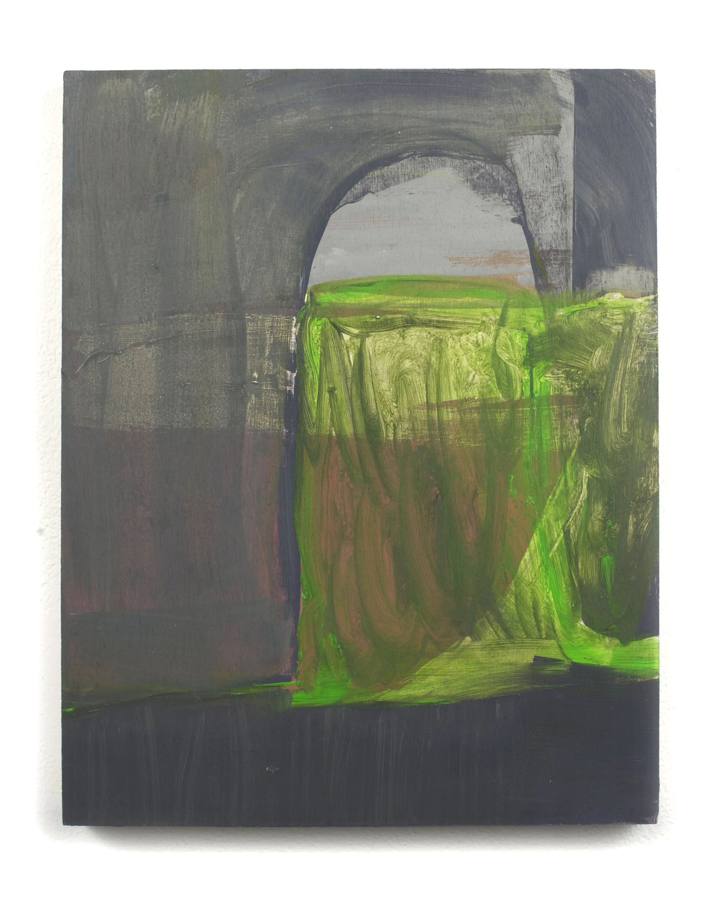   Arch III , 2016,  acrylic and latex on panel, 14 × 11".