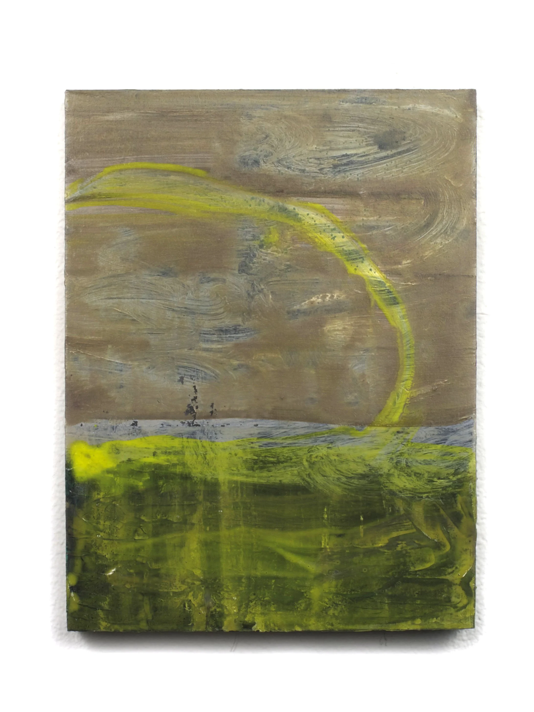   Little Brown  (sold), 2016,  acrylic and shellac on panel, 8 × 6".