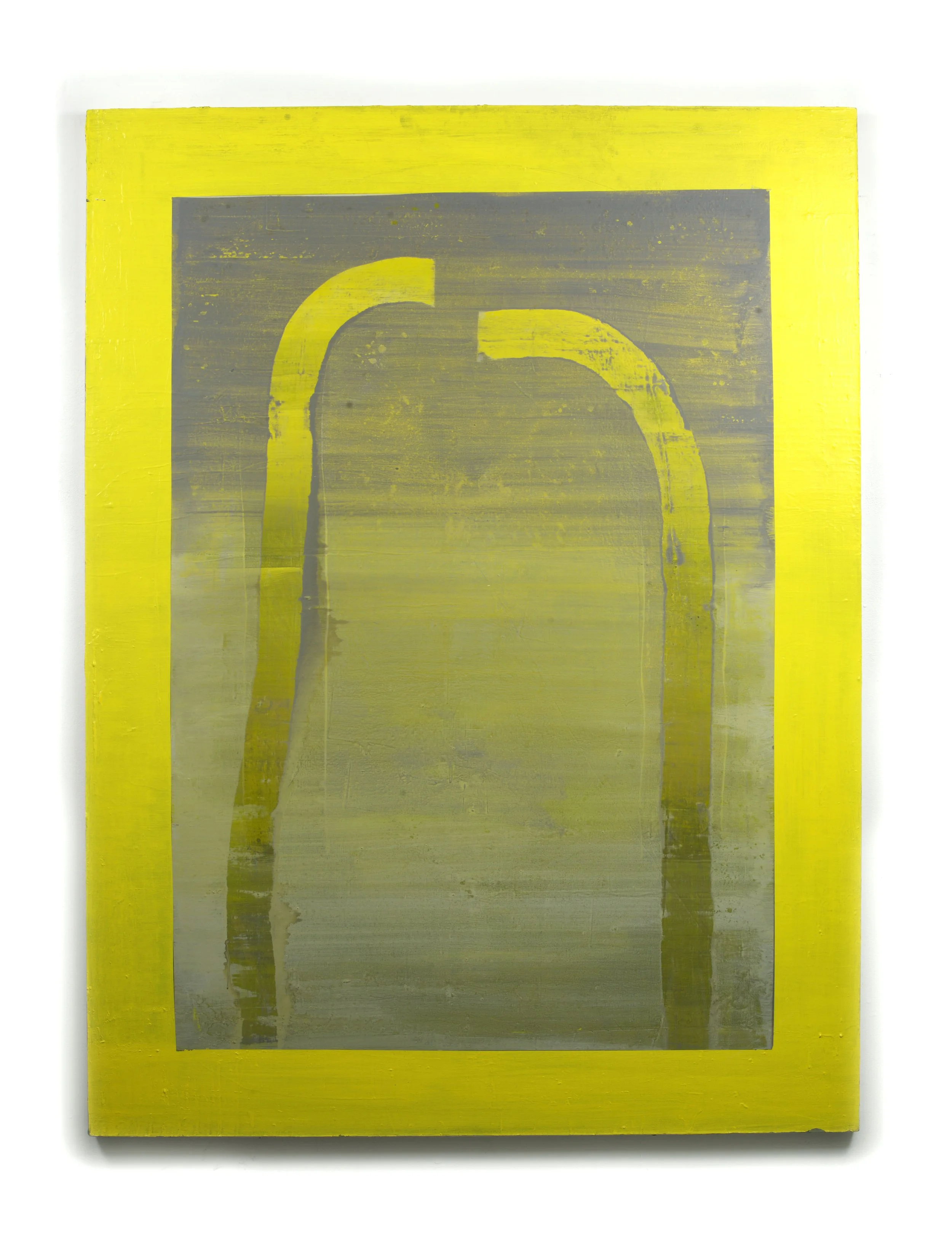   Fake Earth Landing , 2017,   acrylic and latex on canvas, 80 × 60". 