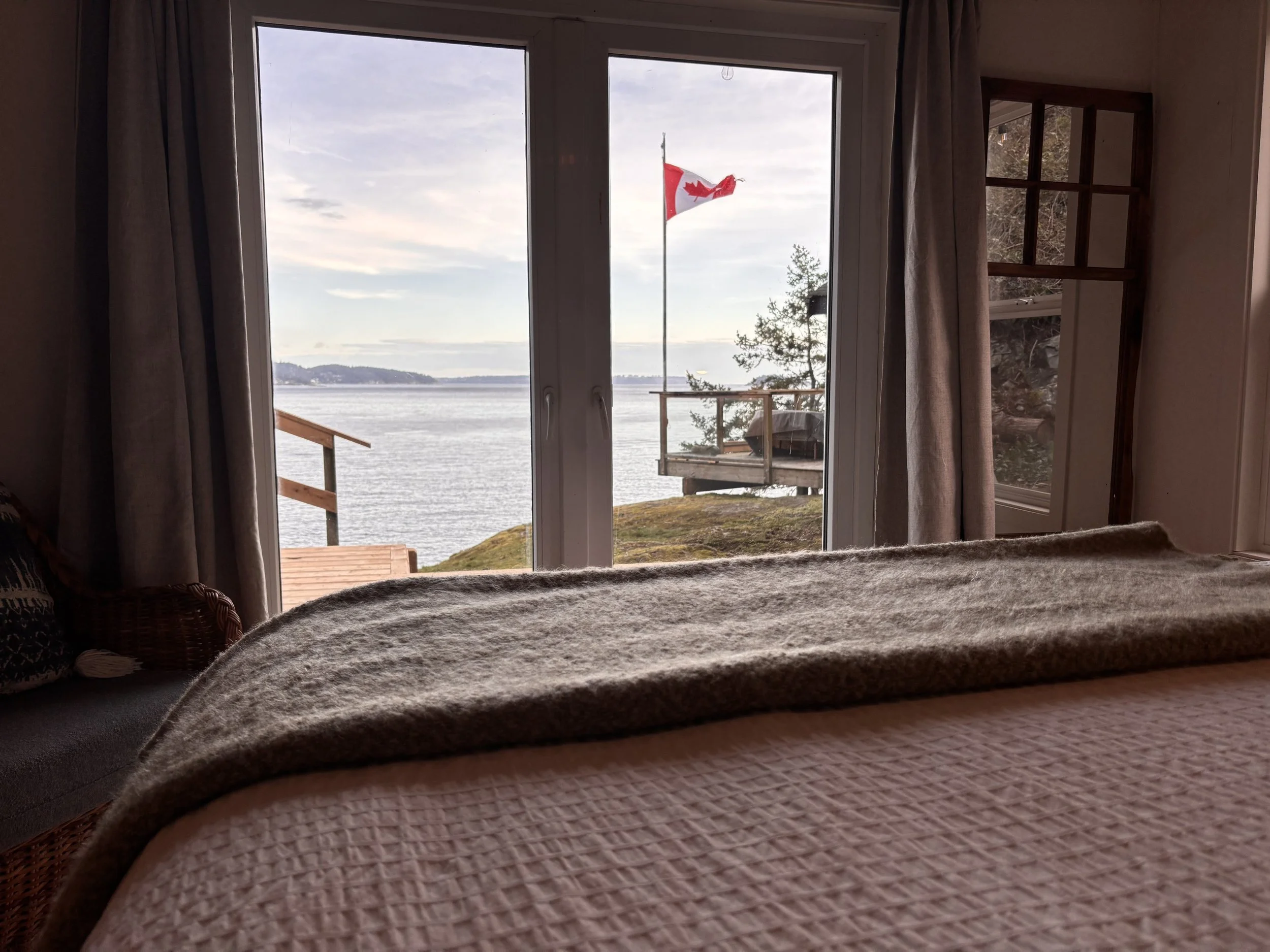 Your view from the king bed in the SALT cabin. 