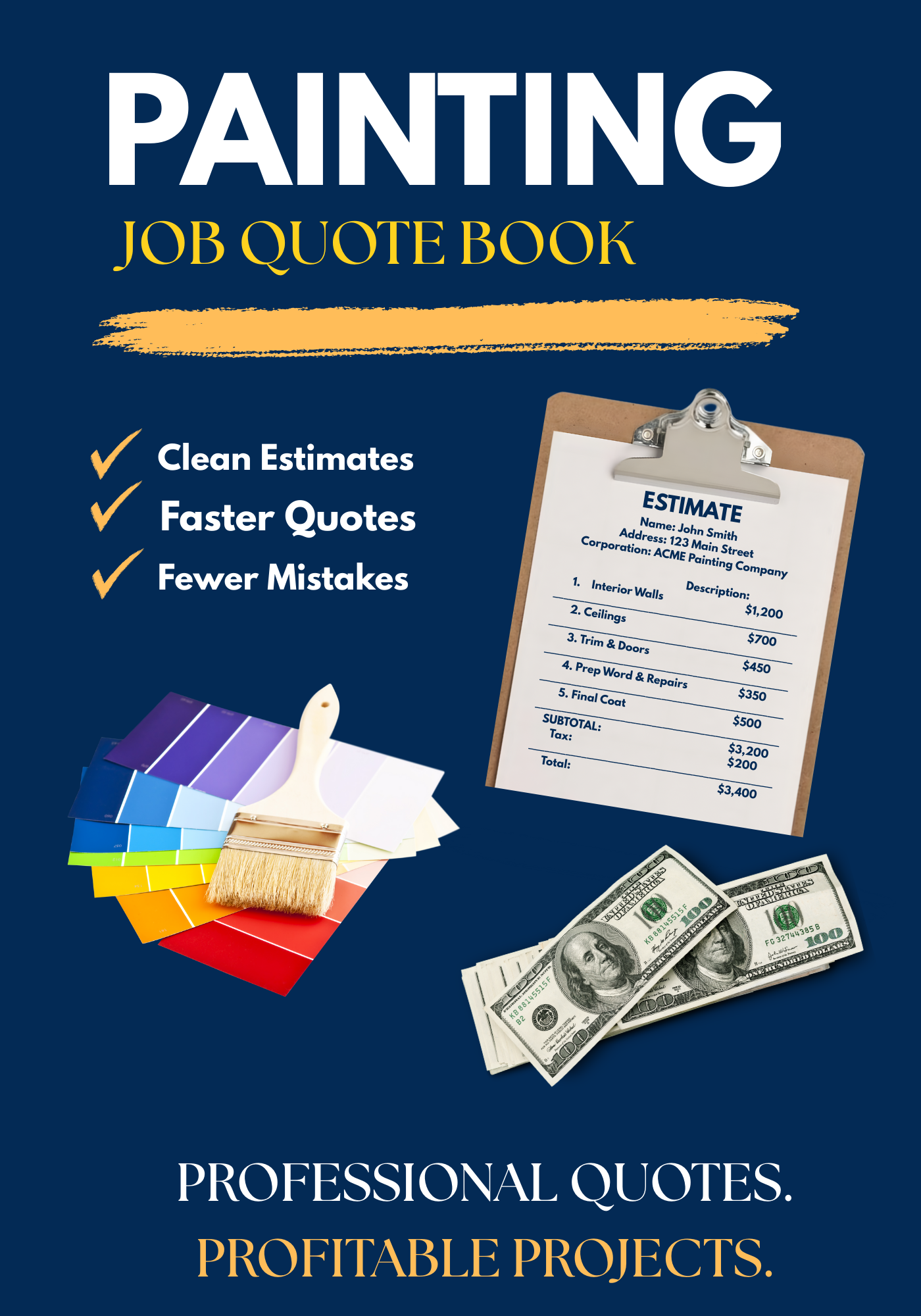 The Painting Job Quote Book is a practical, field-ready tool designed for professional painters and contractors who need fast, accurate estimates on the job. Built for real-world use, it helps capture all critical pricing details in one place--reduci