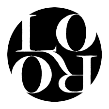 Word 'LOVE' stylized in black and white, with a circular design.