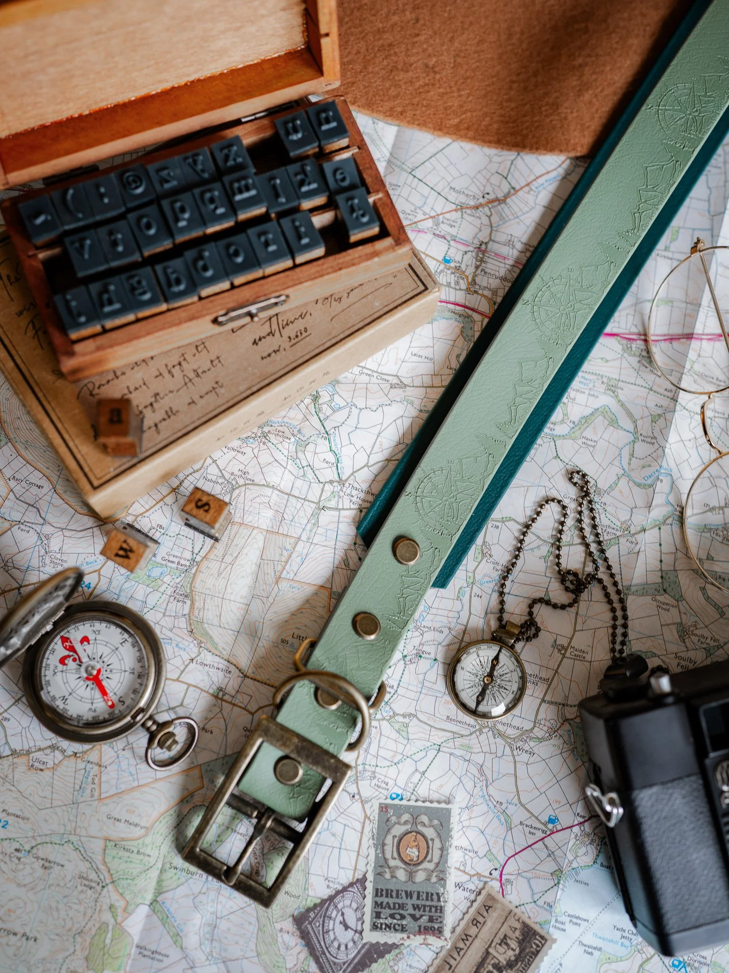 Woof & Snout Compass  biothane dog collar