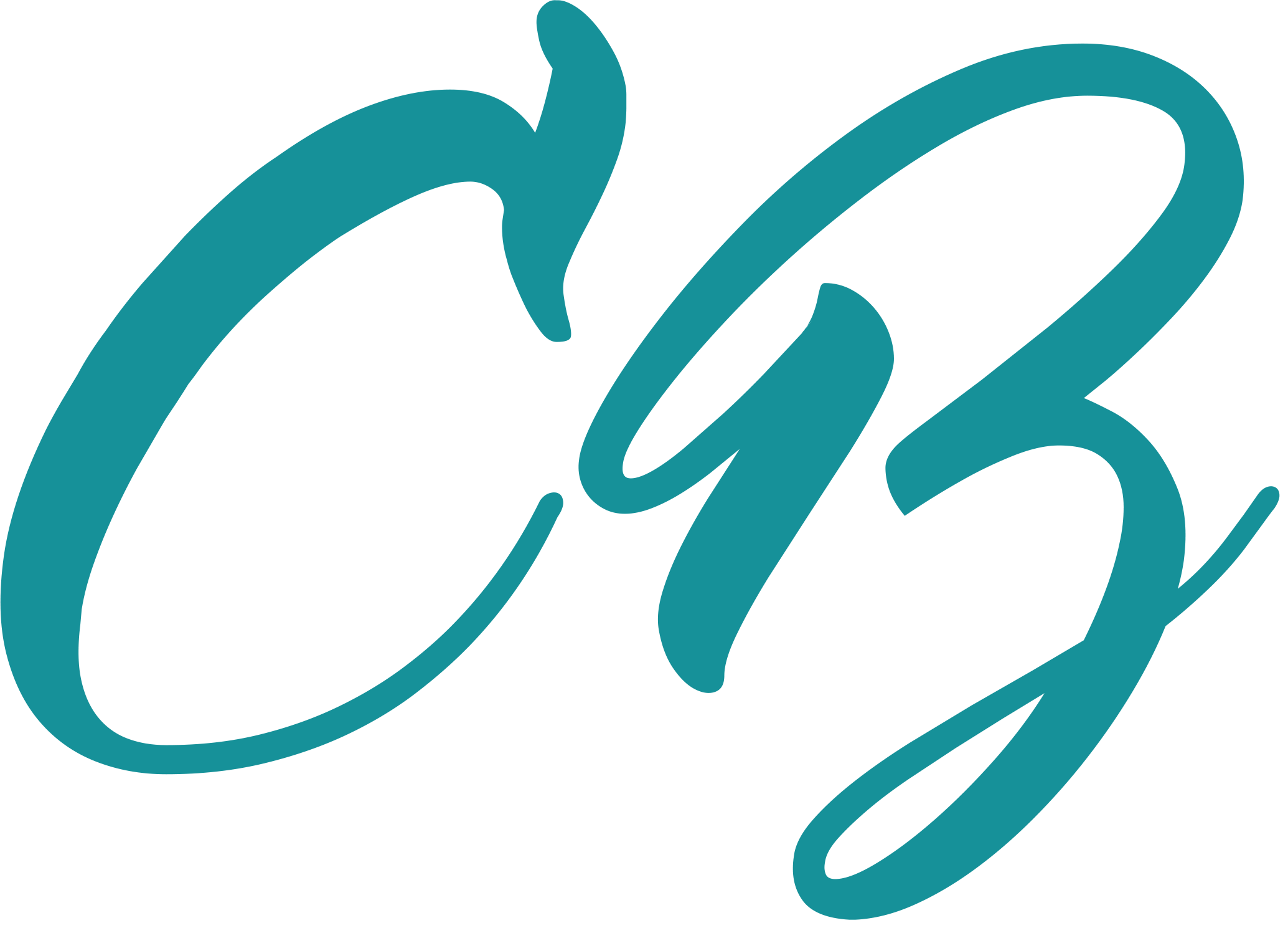 Stylized teal cursive text on a transparent background.