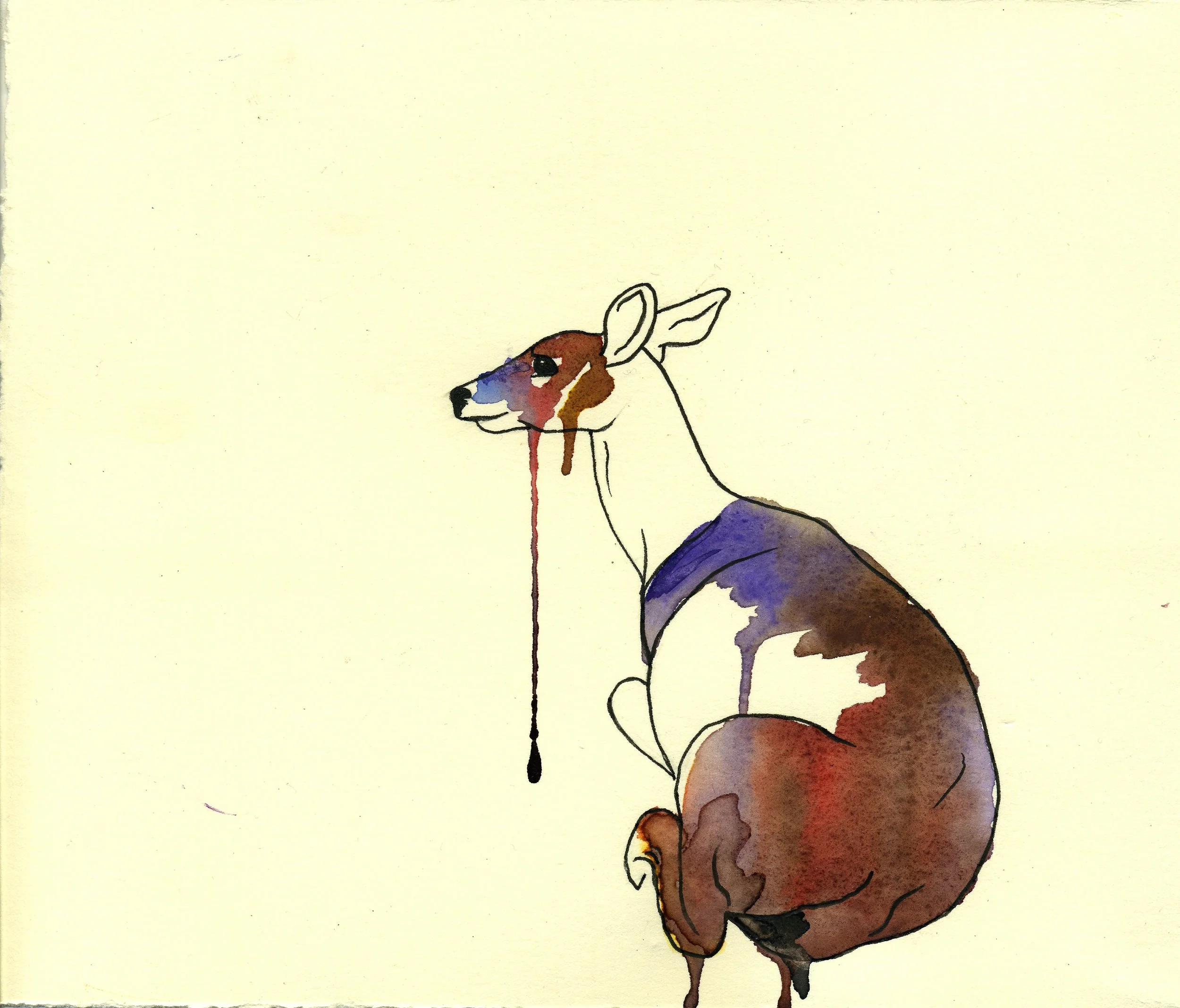 Drain: watercolor and pen, 9 X 7 inches