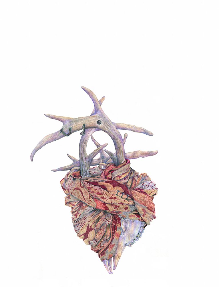 Bound: colored pencil, 22.5 X 17.25 inches, 2015