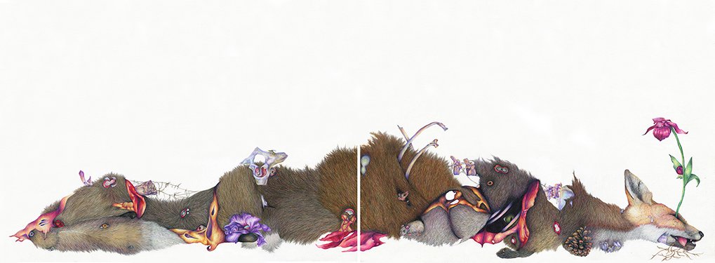 Every Way, To Keep The Way: colored pencil, 22 X 60 inches