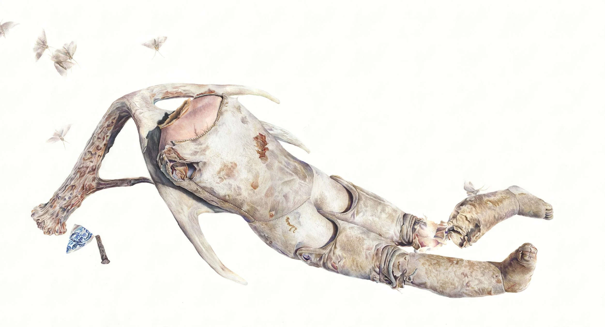 Descent from the Cross: colored pencil, 16 X 30 inches