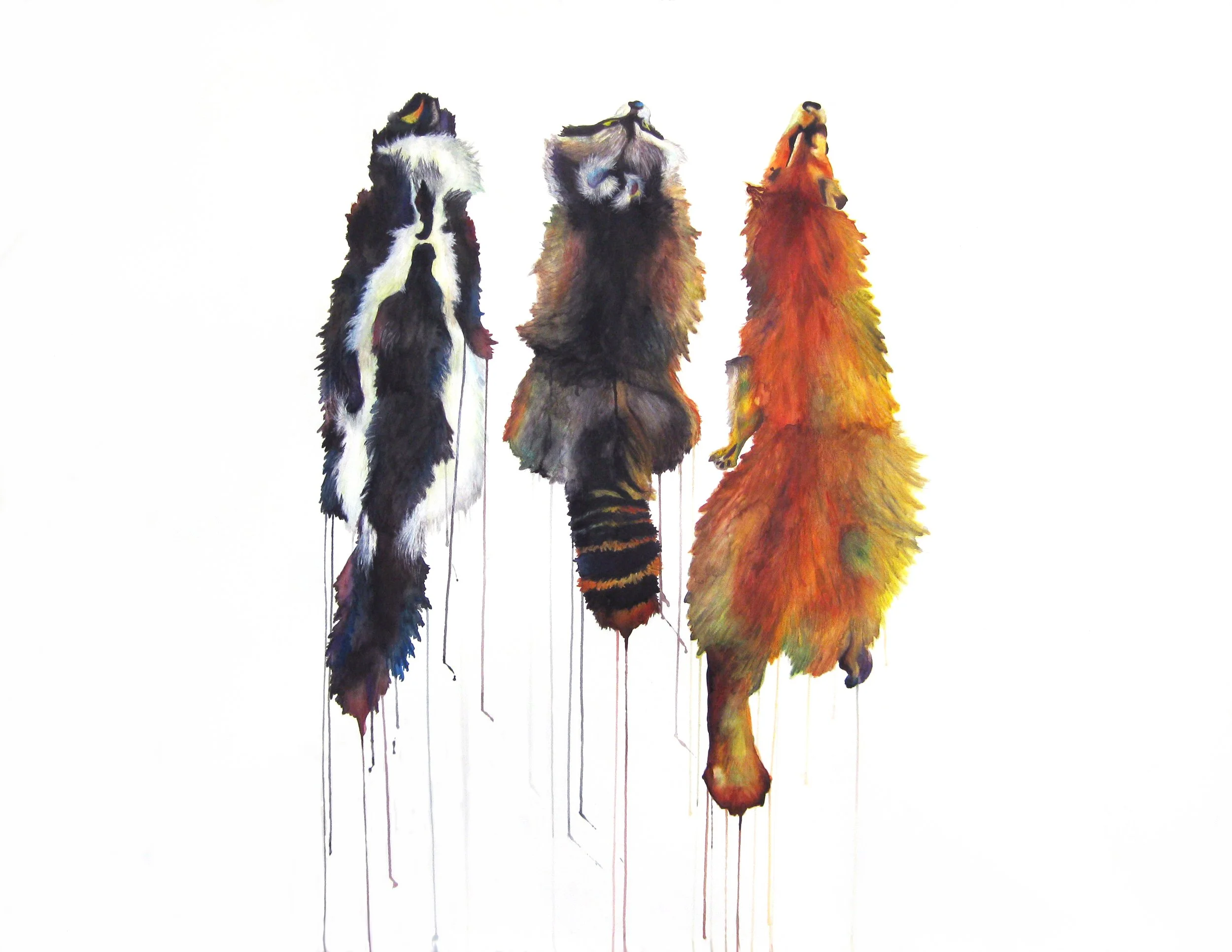 Haunted: watercolor, gouache, watercolor pencil, 38 X 50 inches, 2011