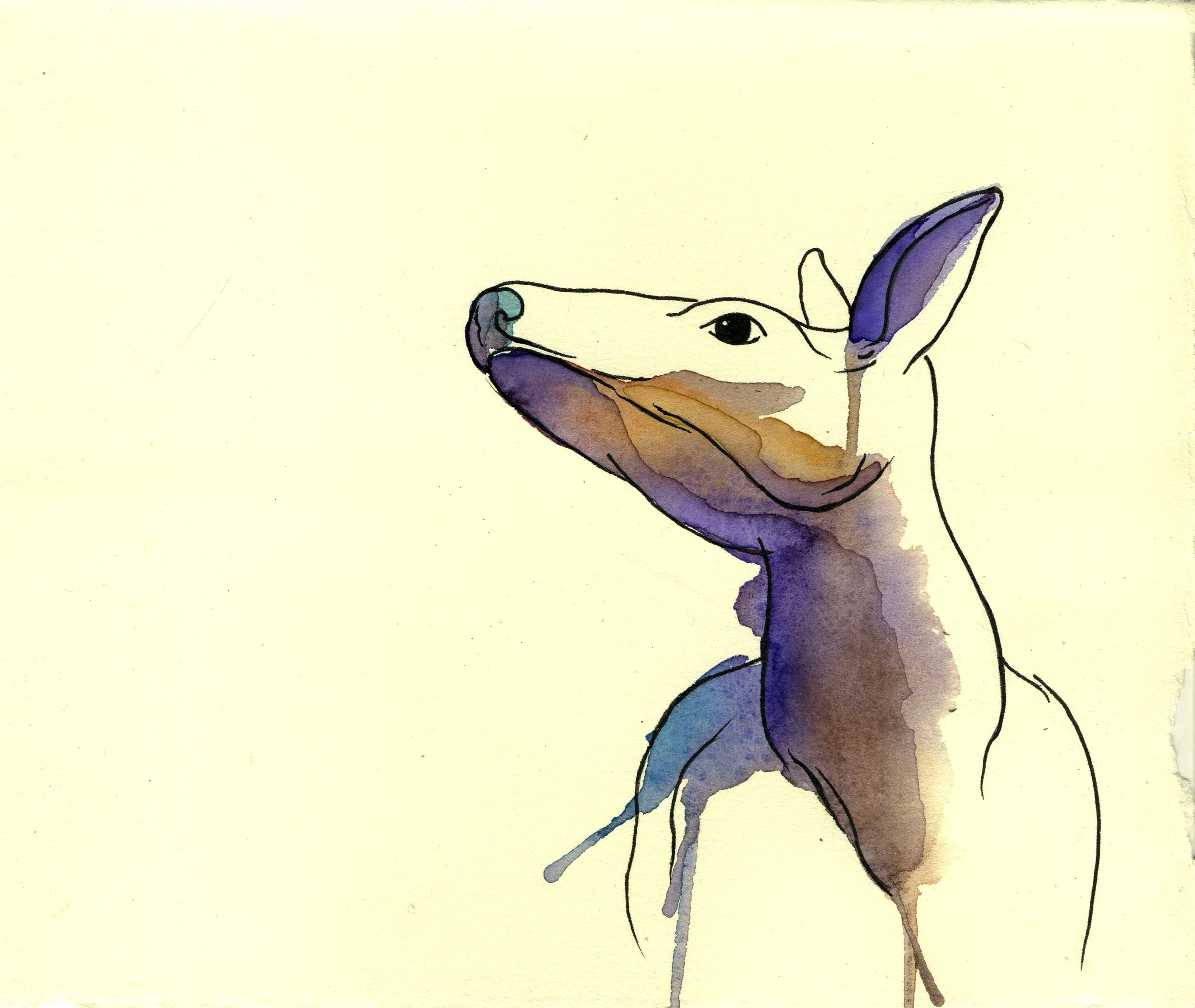 Drain XI: watercolor and pen, 9 X 7 inches