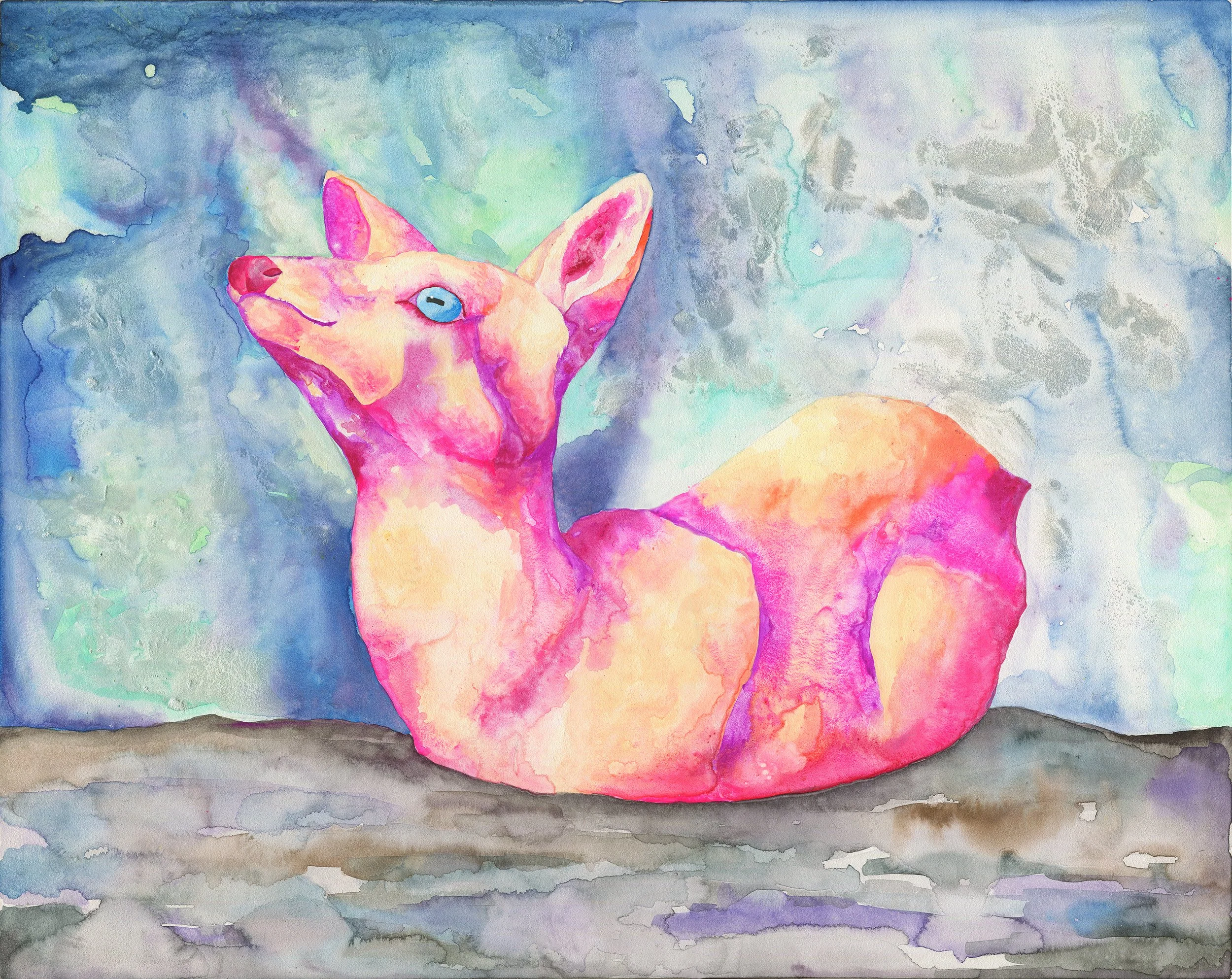 Jewel Imp: watercolor, gouache, and metallic pigment on board, 16 X 20 inches, 2014