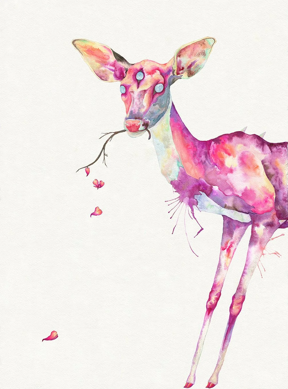 Morning Petals: watercolor, gouache, and pen, 30 X 22 inches, 2015