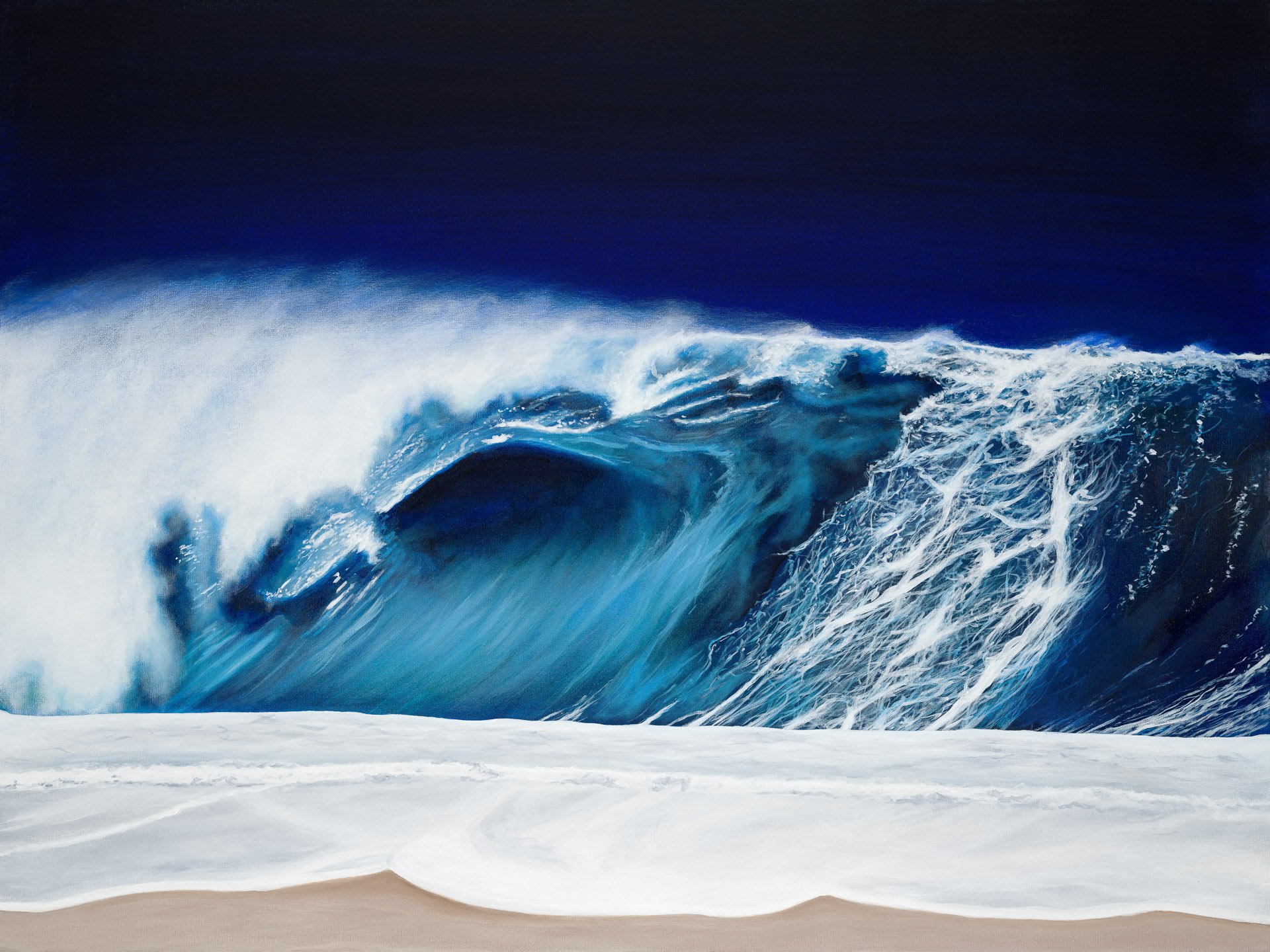 Night Wave Shore Break - Print