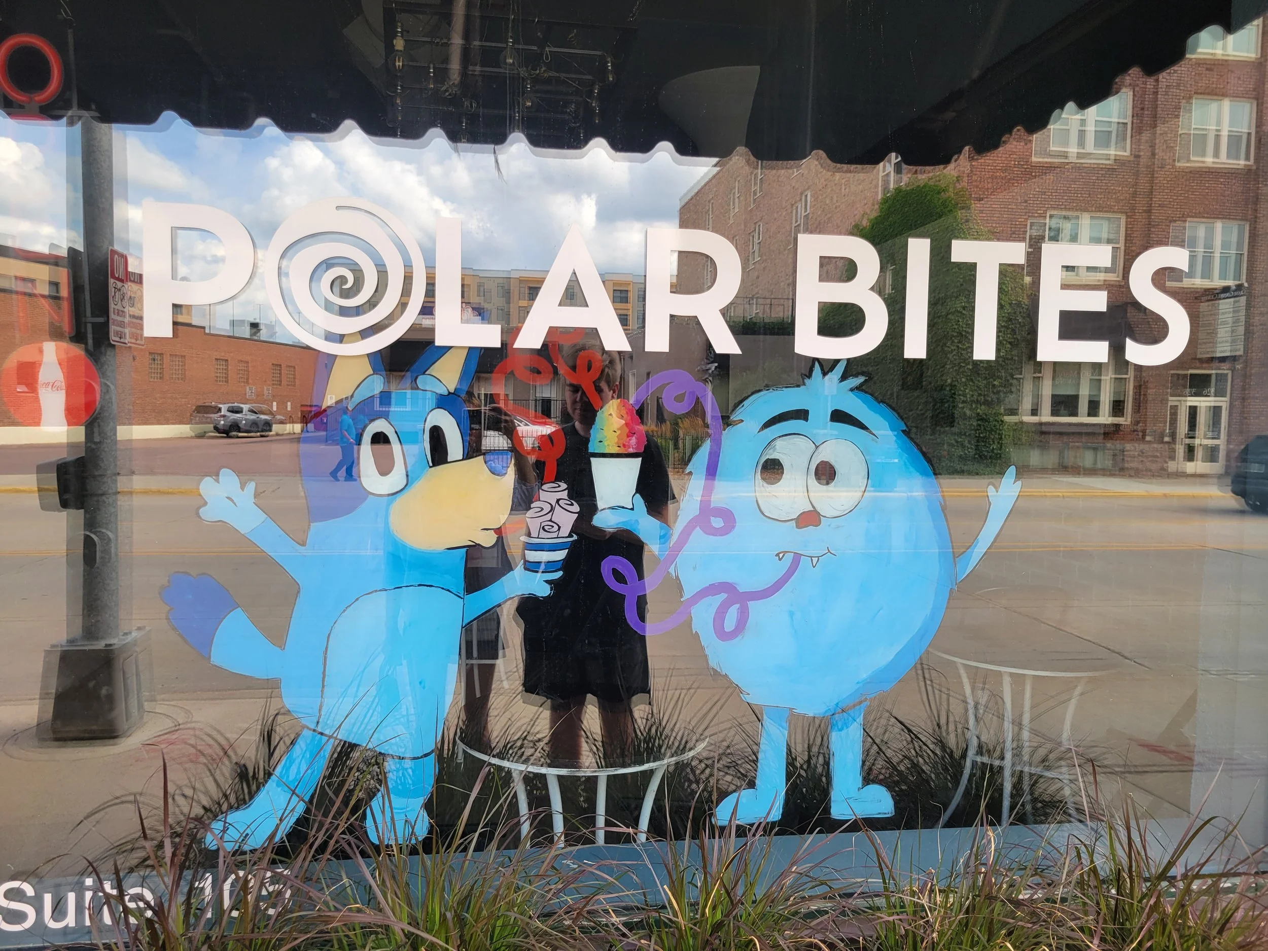 SHAVED ICE / ROLLED ICE CREAM BUSINESS WINDOW PAINTING ADVERTISEMENT