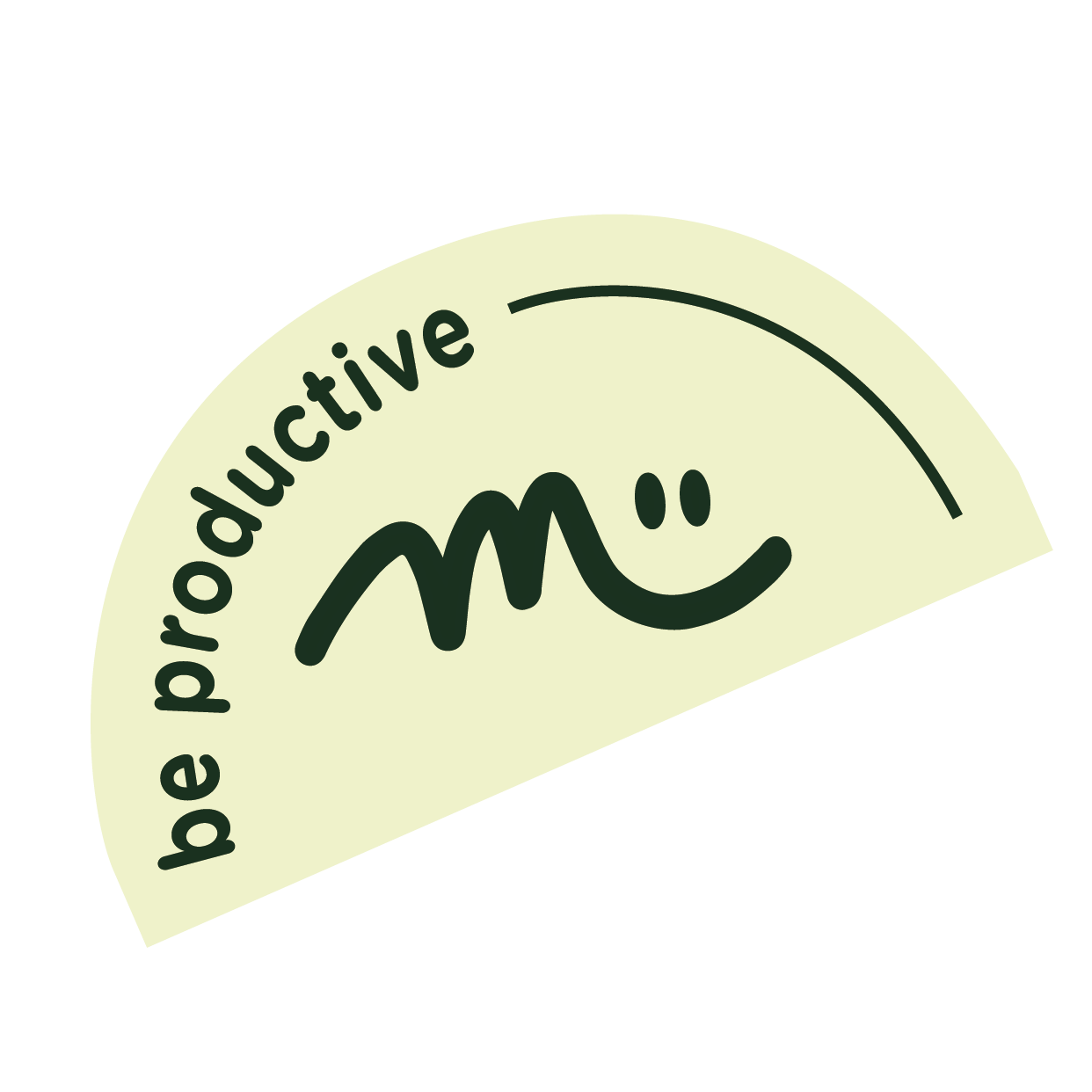 Logo de label bio avec le texte "bio productif" et un smiley stylisé au centre.