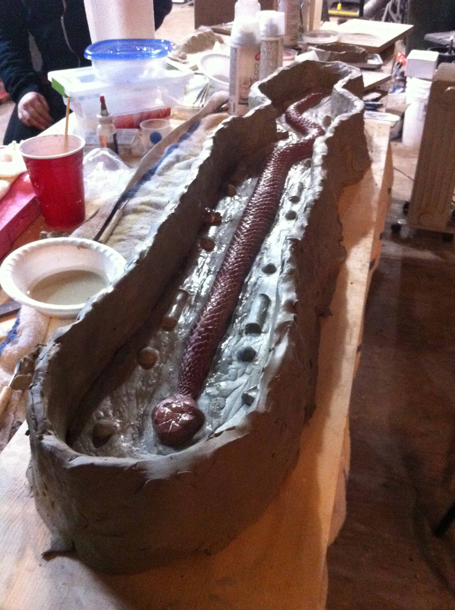Mold making for an edible snake prop
