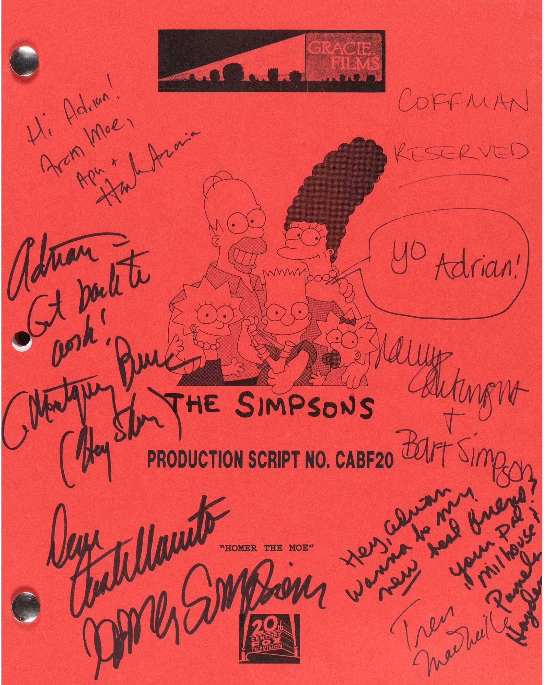 Cast Signed Simpsons Script